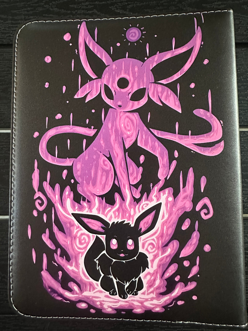 Trading Card Binder – Purple/Black, 50 Sleeves, 9.5x7", Compatible with Pokémon Cards