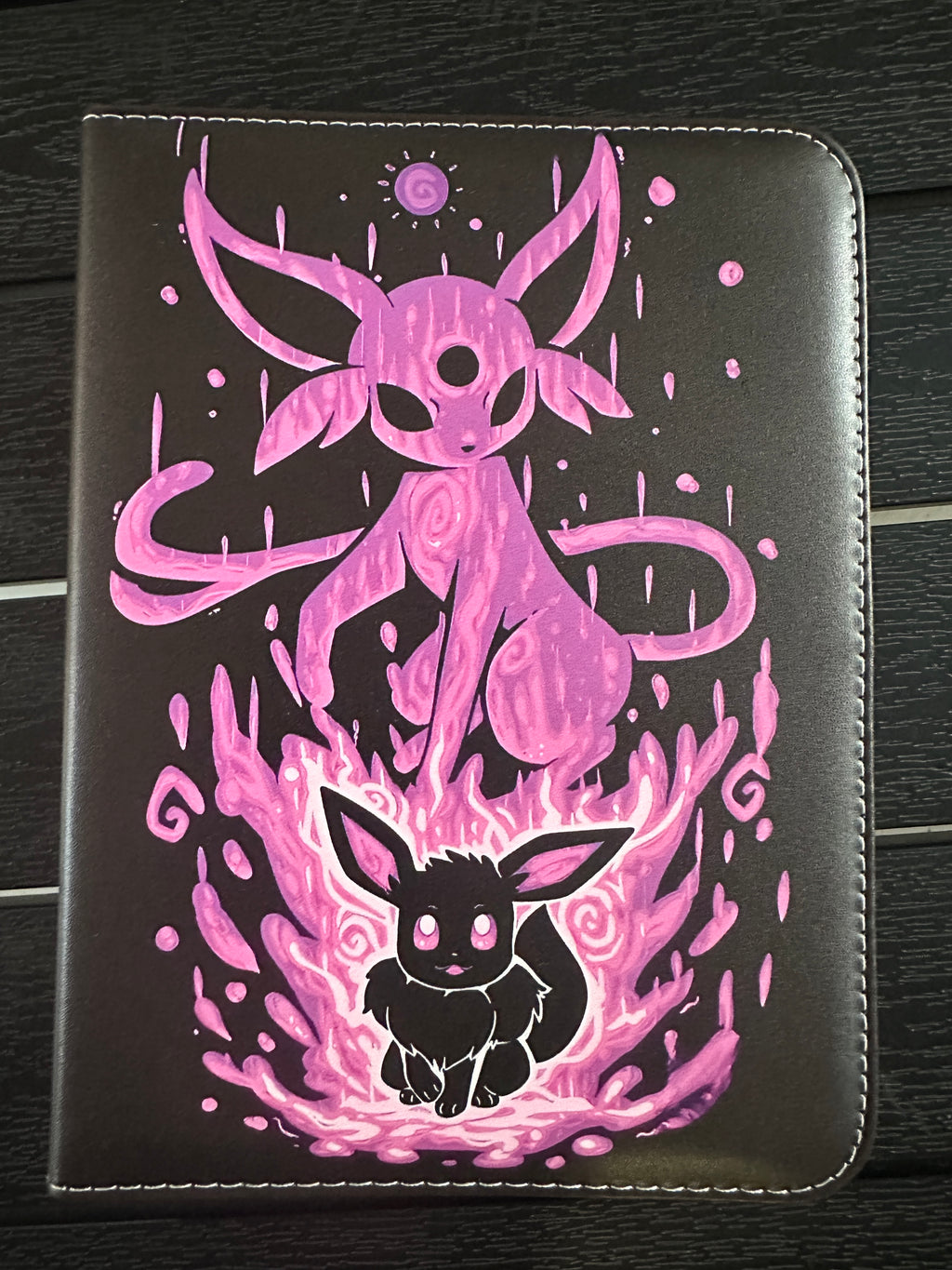 Trading Card Binder – Purple/Black, 50 Sleeves, 9.5x7", Compatible with Pokémon Cards
