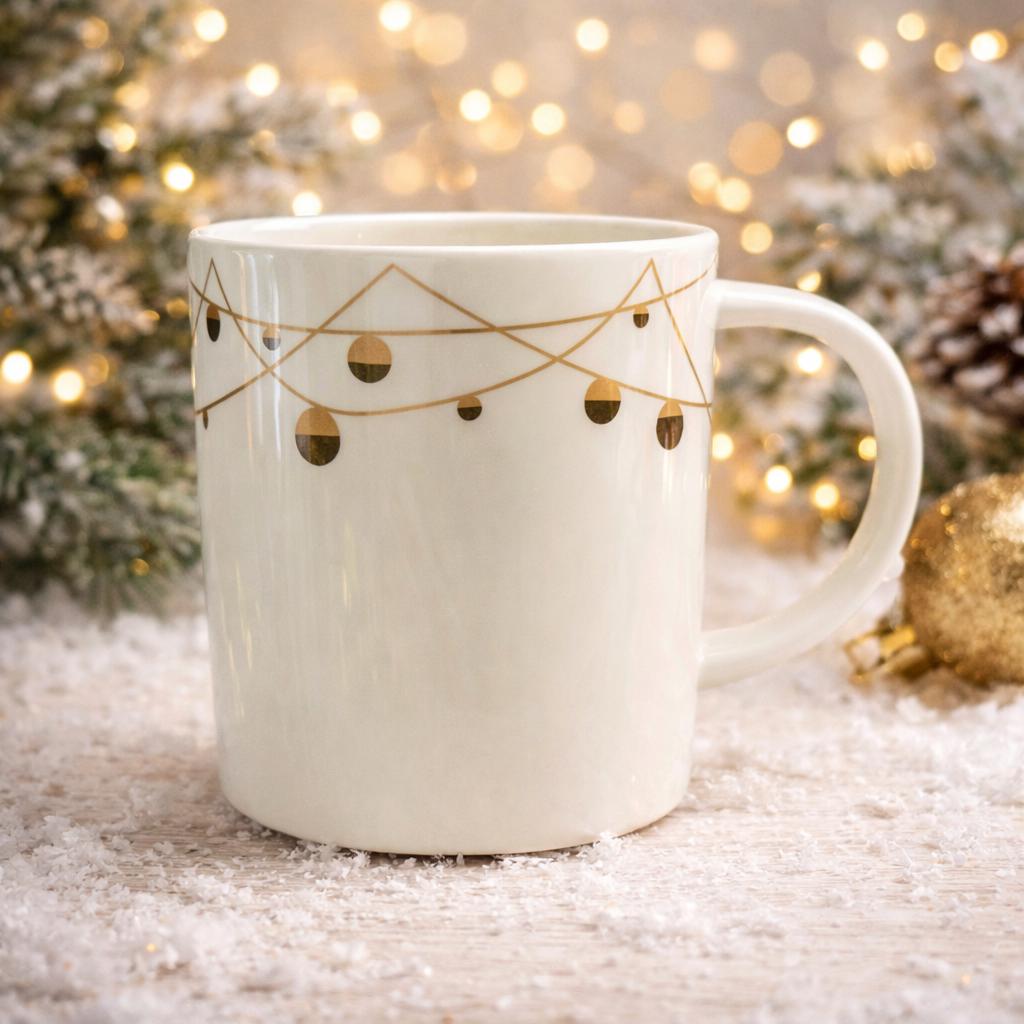 Starbucks 2012 Holiday Mug, Christmas Bulbs, Bone China (14oz). Ship Fast! | Little Joy Market