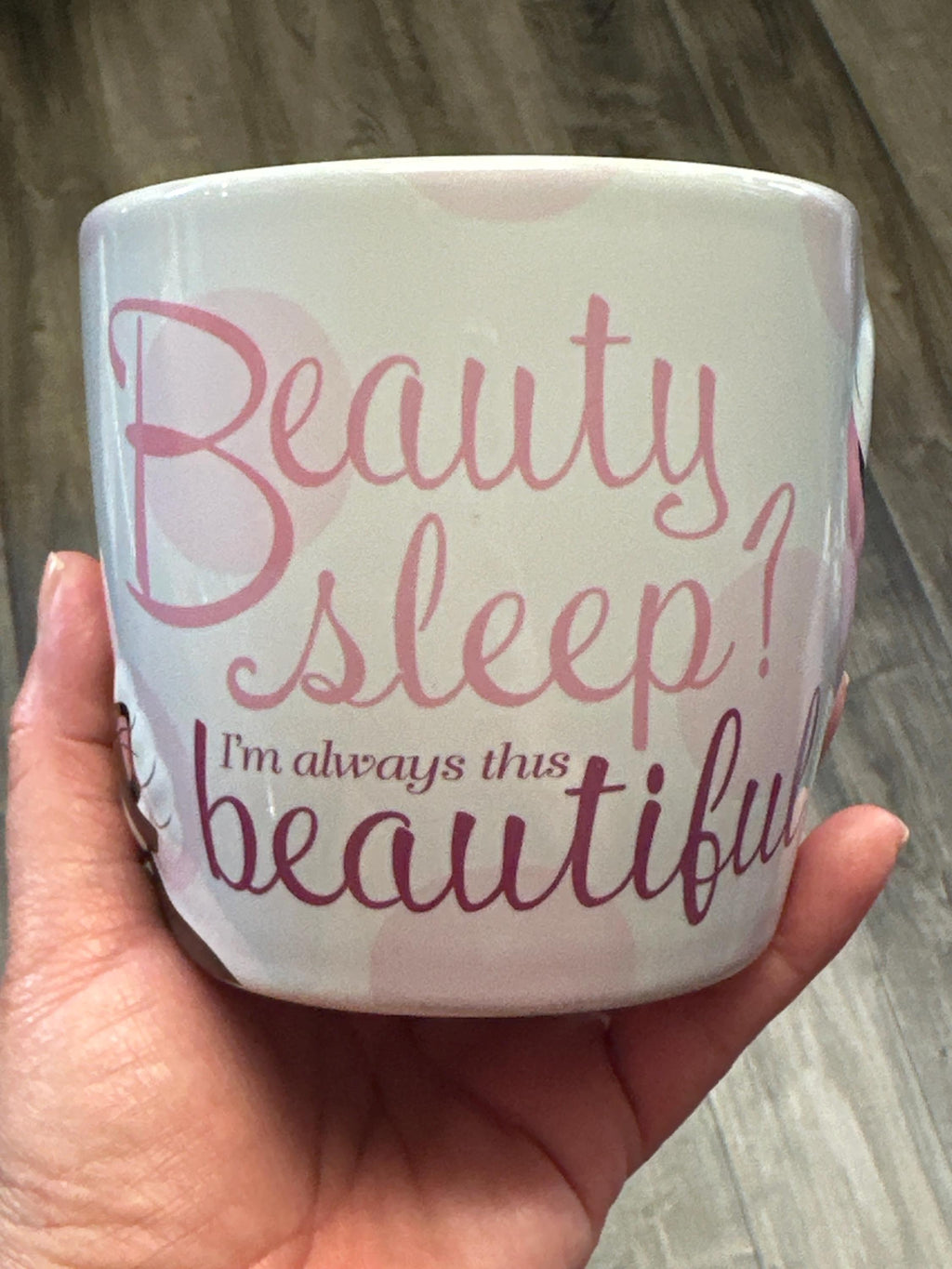 Minnie Mouse “Beauty Sleep I’m Always This Beautiful” Mug Disney 18 Oz. EUC