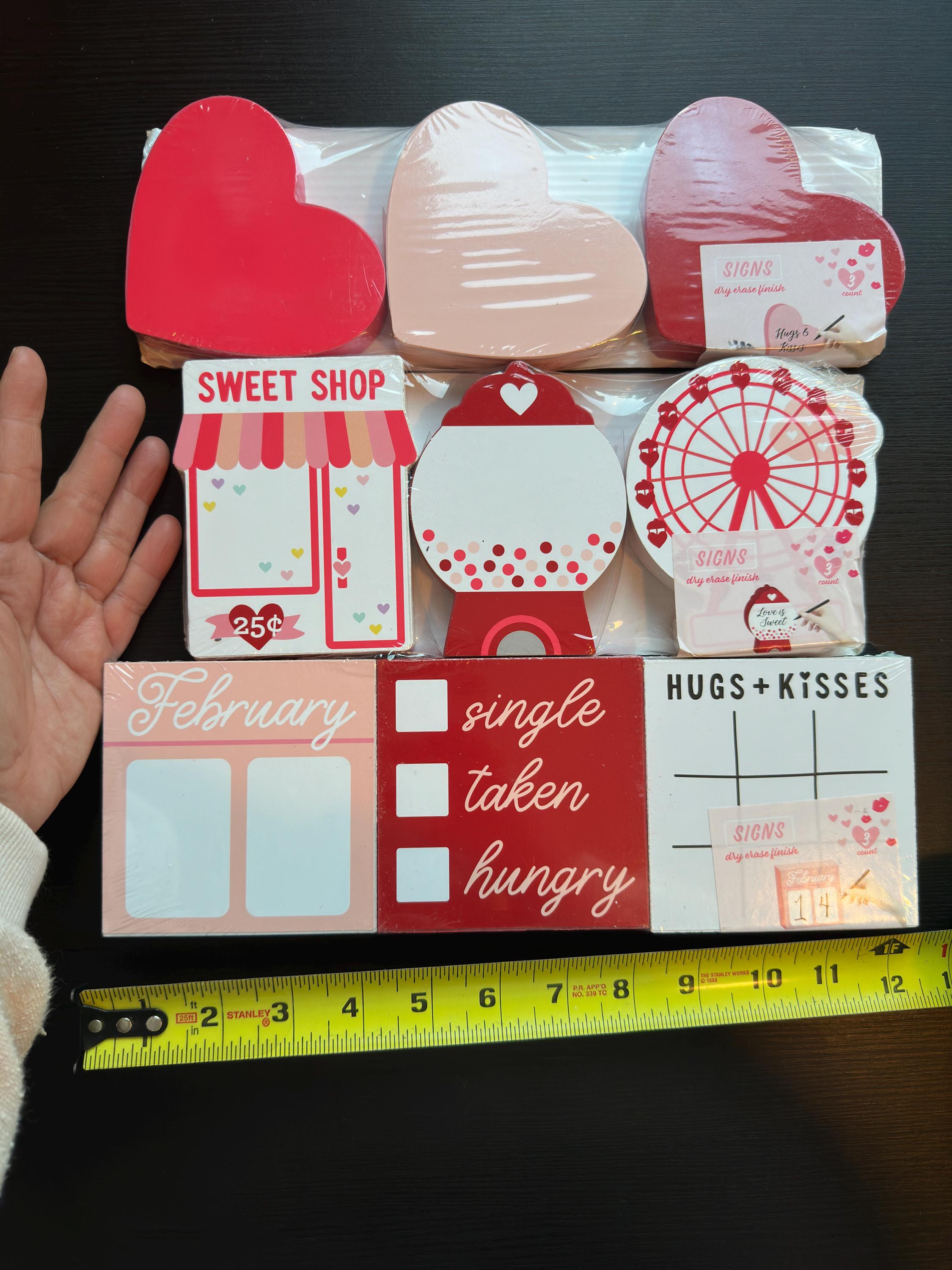 Valentine Wooden Sign Decorations | 9-Piece Set | Small | New. Ship Fast! | Little Joy Market