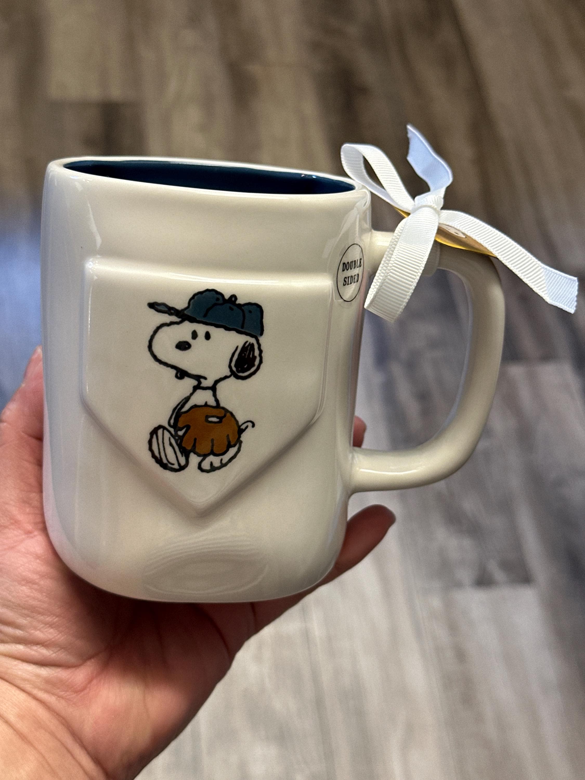 Snoopy Play Ball Mug 16oz Peanuts Double Sided baseball Coffee Cup. New! | Little Joy Market