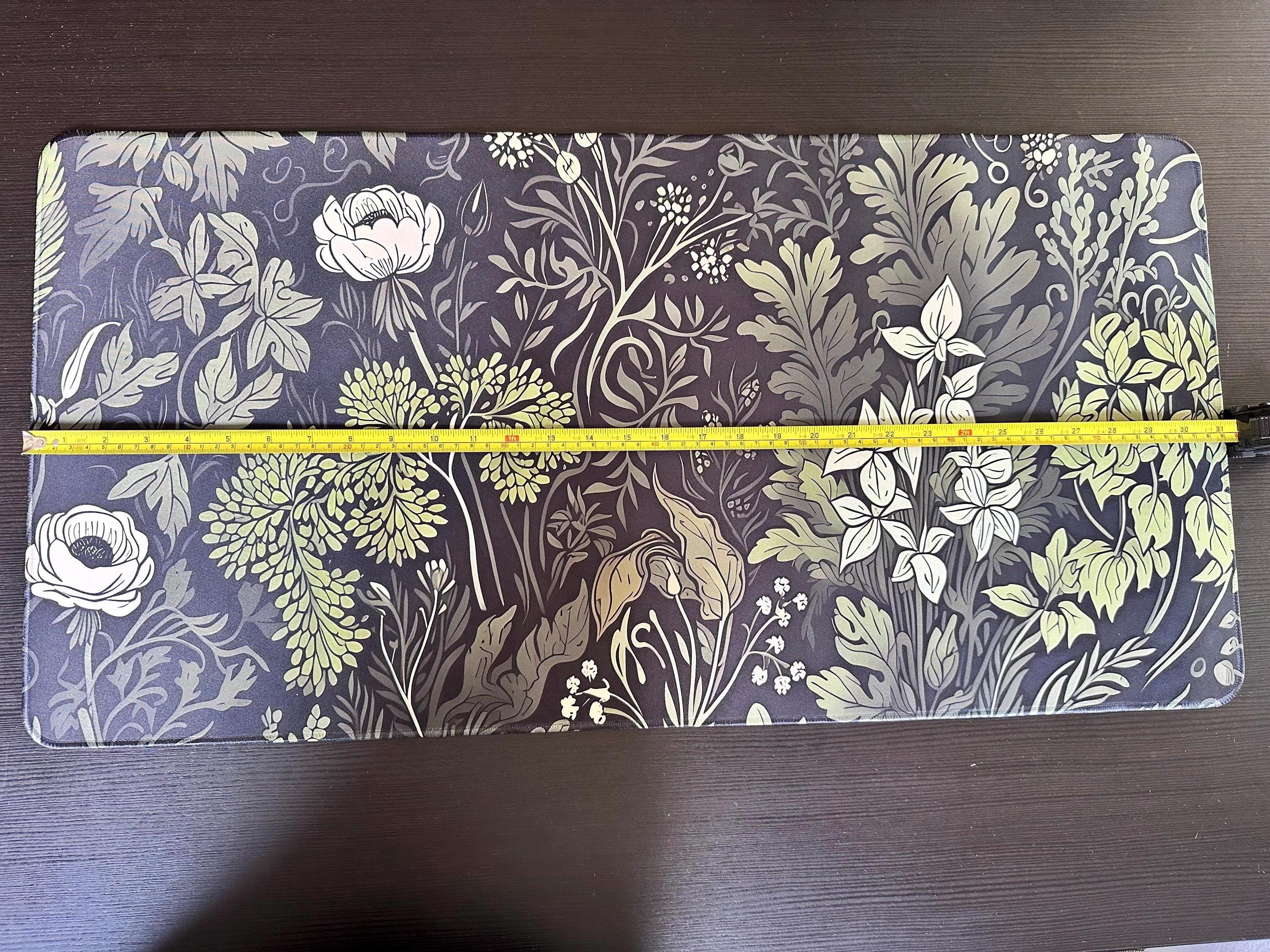 Cottagecore Floral Desk Mat Large 31x16 Botanical Mouse Pad – Vintage Wildflower Workspace Décor