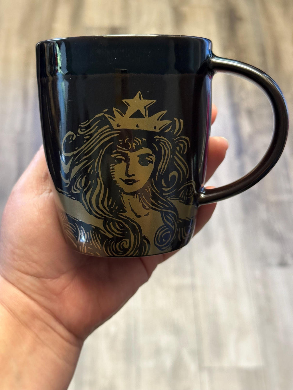 Starbucks Siren Mermaid 2012 Anniversary Mug 12oz Black Brown Gold Collectible. Ship Fast! | Little Joy Market