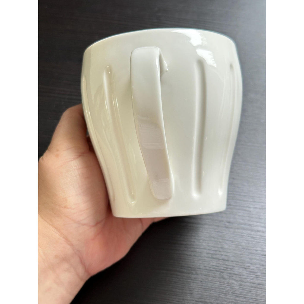 Vintage 2003 Starbucks Mug: Ribbed Ceramic Barista Cup with Siren Logo. Ship Fast!