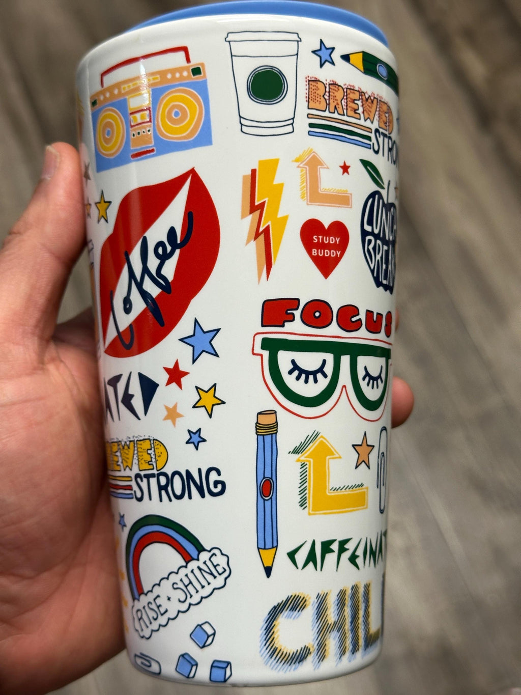 Starbucks Back to School Graffiti Ceramic Tumbler 12oz – New. Ship Fast!