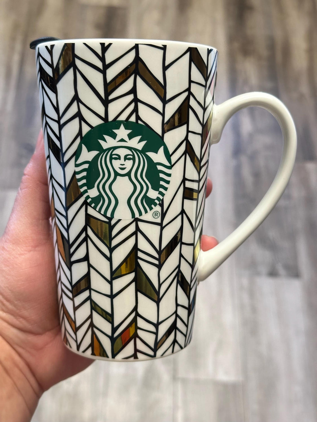 Starbucks Black Gold Geometric Cup with lid 14 oz – Ship Fast! | Little Joy Market