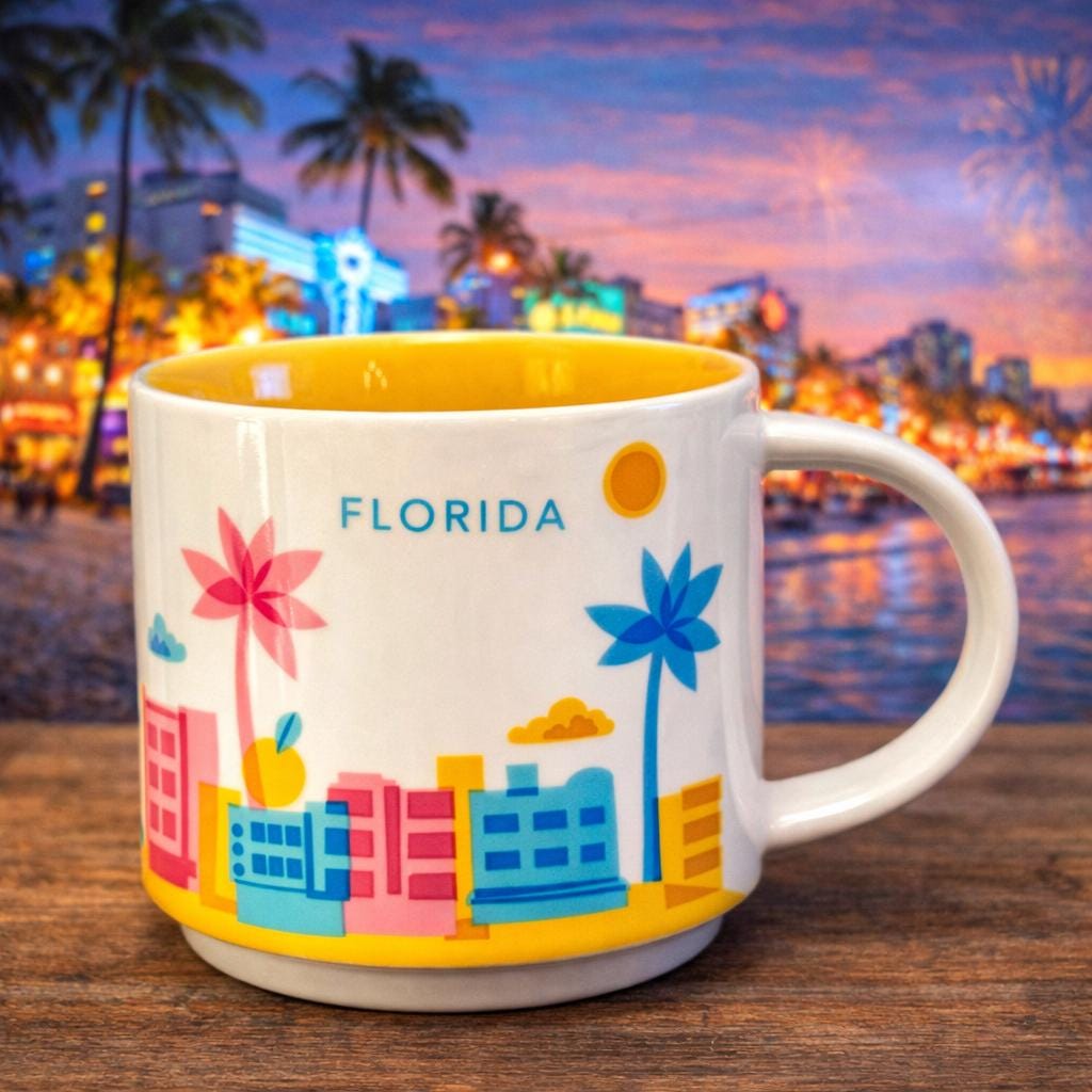 Starbucks Florida Mug: You Are Here Series, collectible. Ship Fast! | Little Joy Market