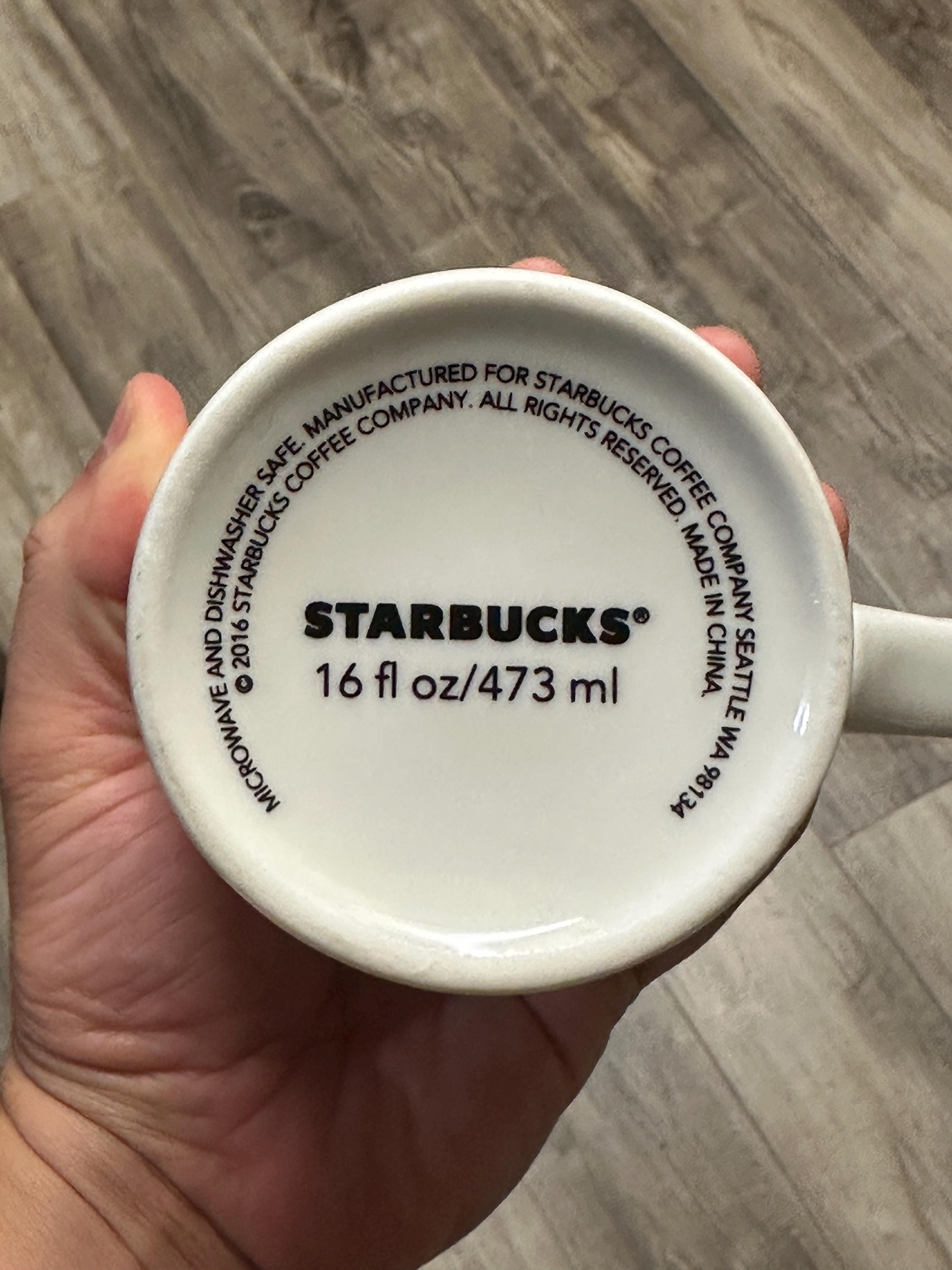 Starbucks White Mug with Black Siren 16oz – 2016, Retired. Ship fast!