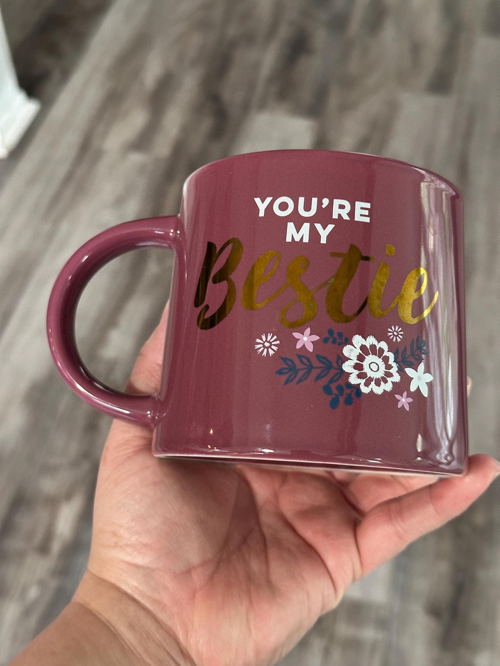 You Are My Bestie Floral Mug – 14 oz Friendship Cup. Ship Fast!