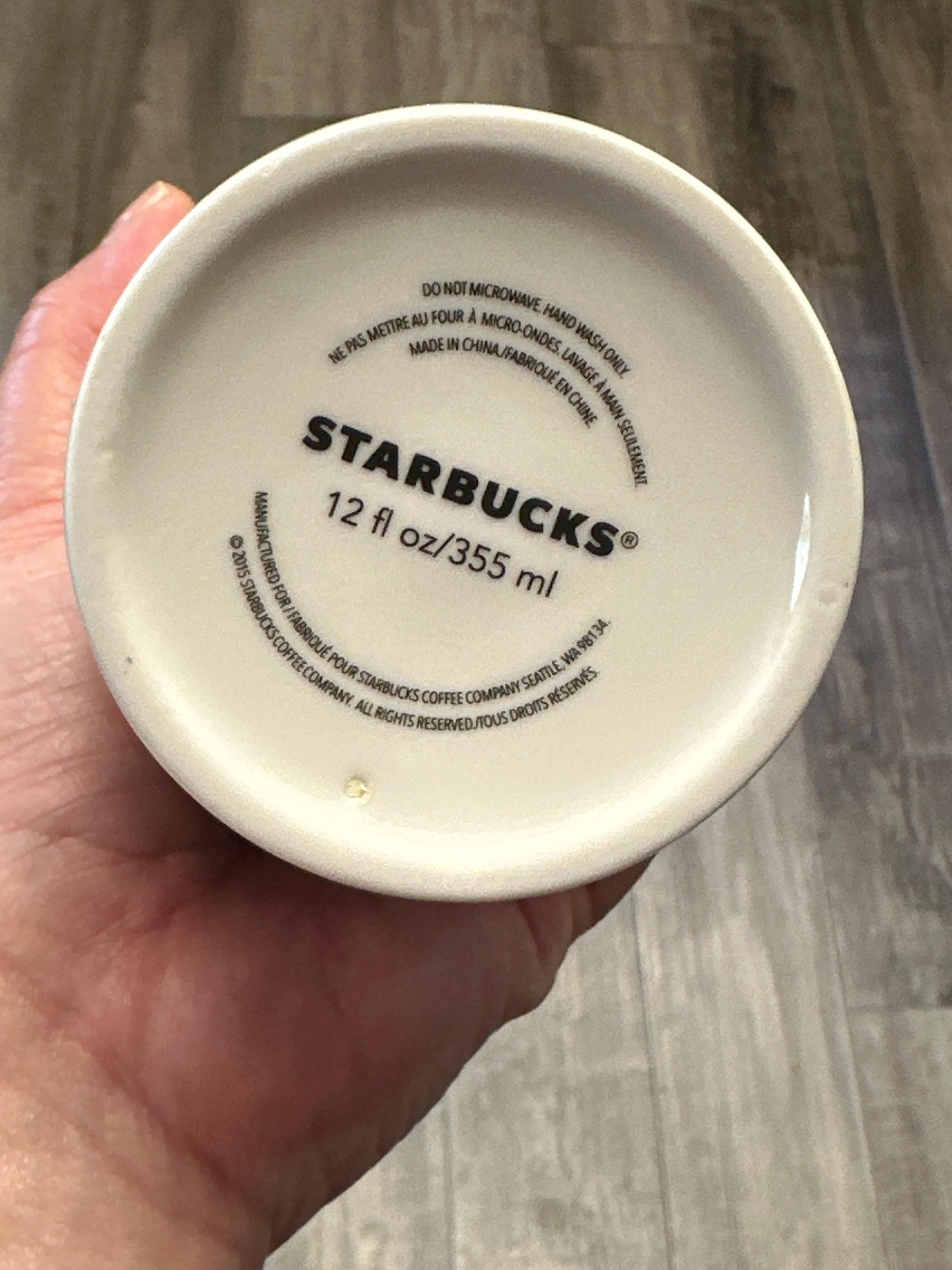 Starbucks Seattle Ceramic Travel Tumbler 12oz Coffee Cup 2015 EUC