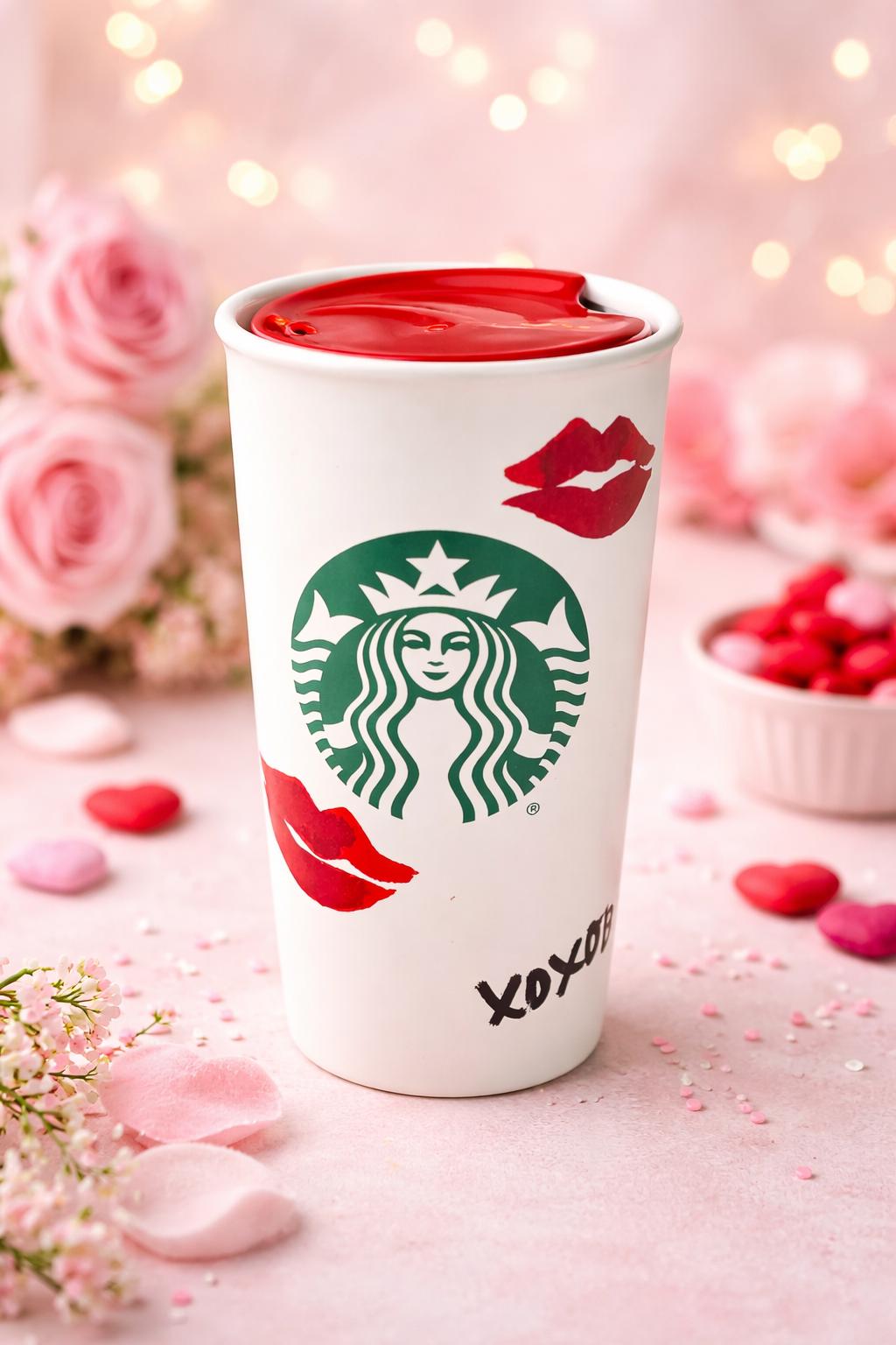 Starbucks XOXO Lips Valentine Tumbler 12 oz 2015. Ship Fast! | Little Joy Market