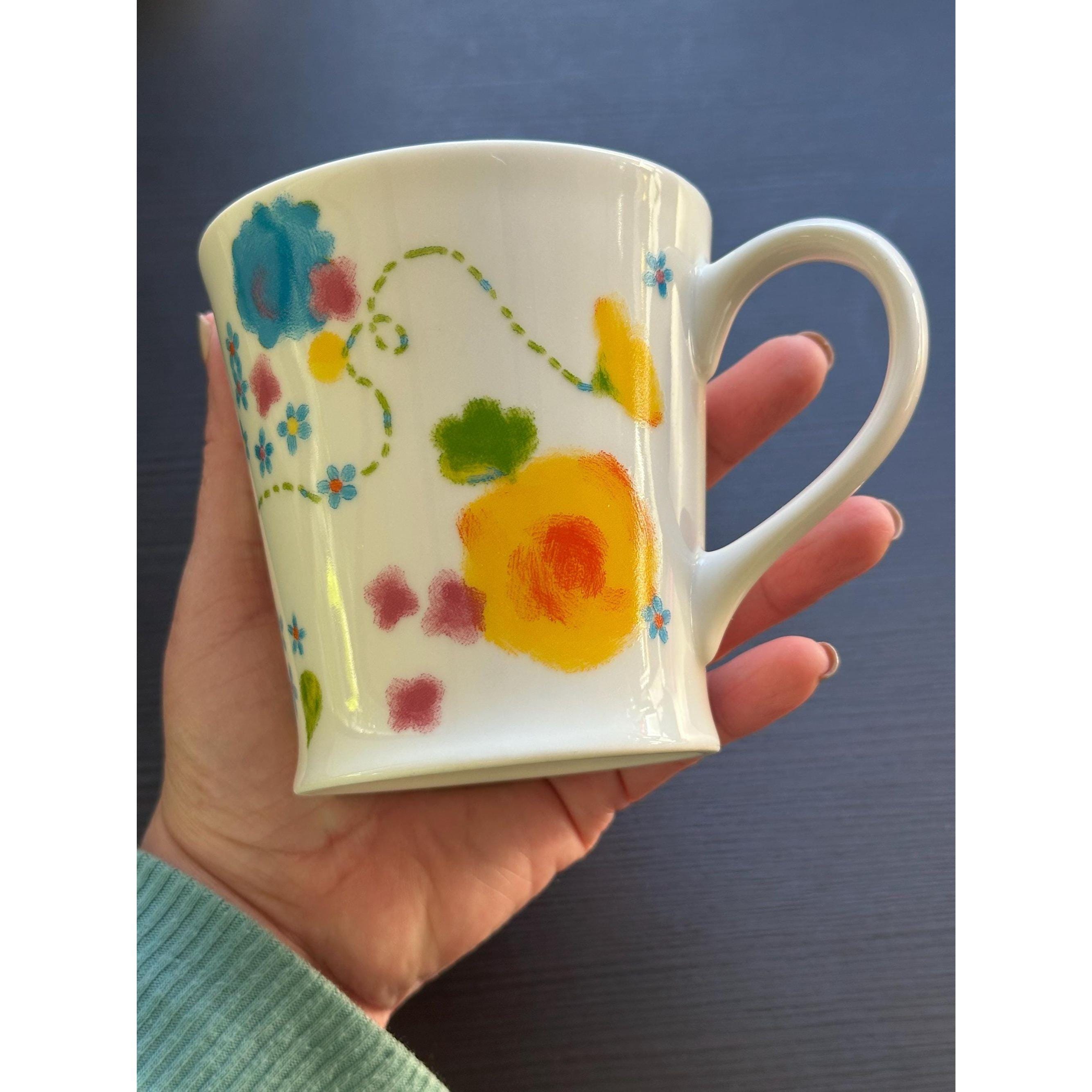 Starbucks vintage Mug: Floral Watercolor Design, Collectible (2006). Ship Fast!