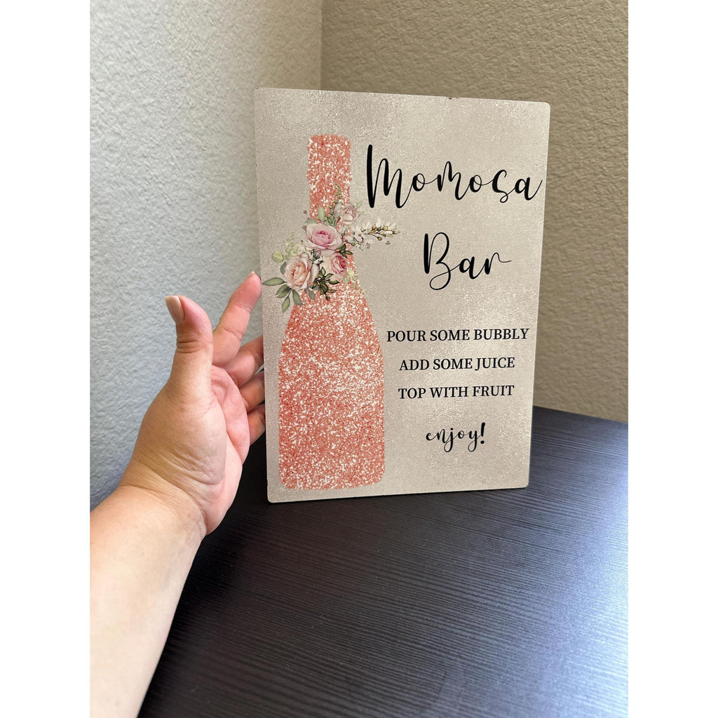 Wooden Mimosa Bar Sign 11x8 Bridal Shower Wedding Party Decor. Ship Fast!