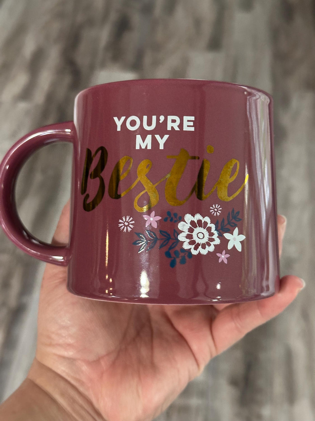 You Are My Bestie Floral Mug – 14 oz Friendship Cup. Ship Fast!