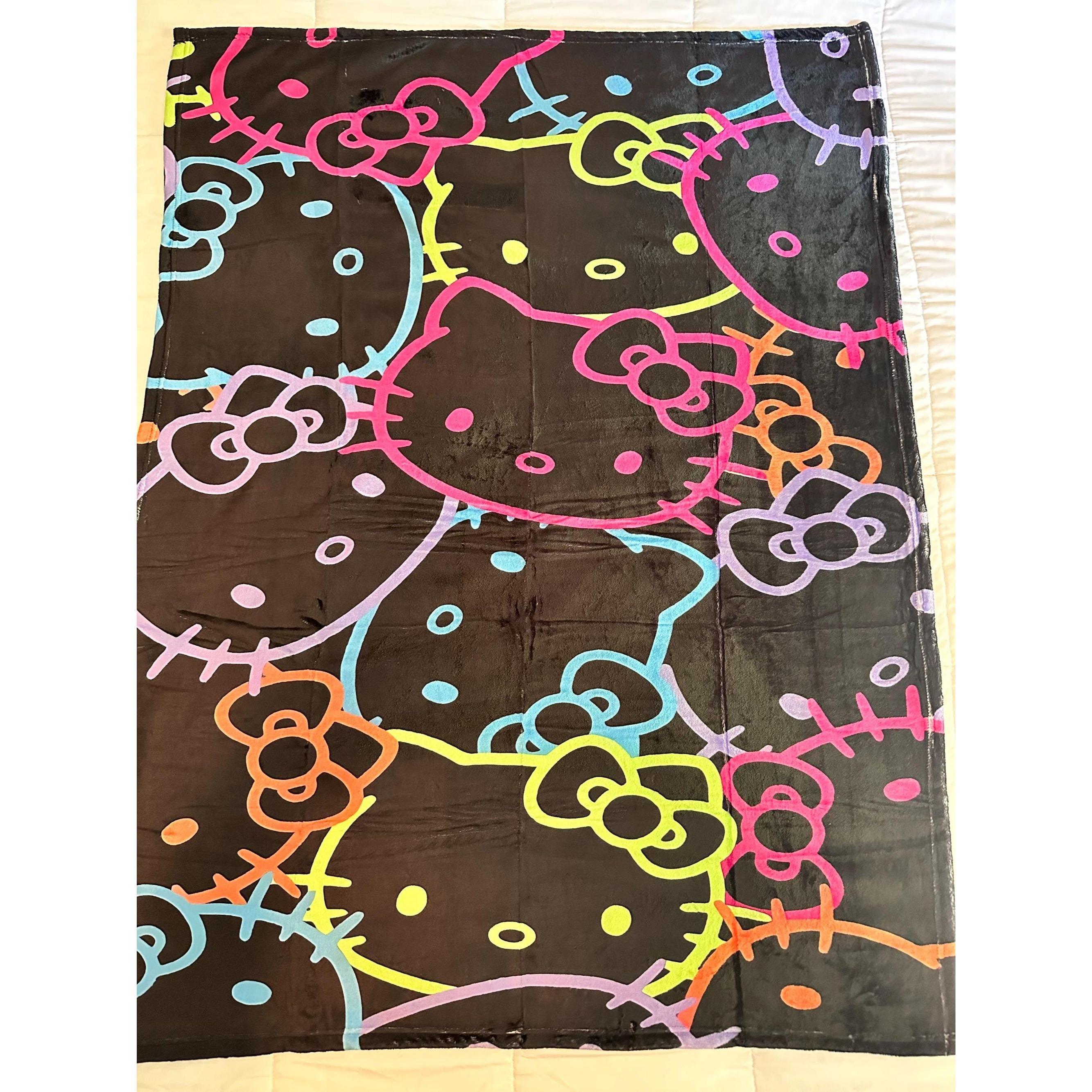 Hello Kitty Neon Blanket 39x53 Inches | Soft Cozy Throw | Ships Fast!