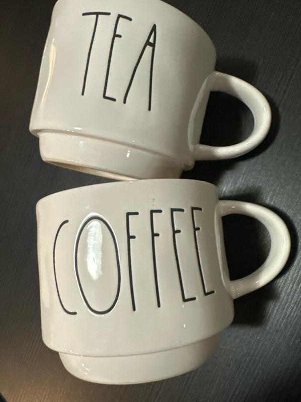 Friends TV Show Mug Set of 2 yellow frame font Coffee Tea Cups EUC