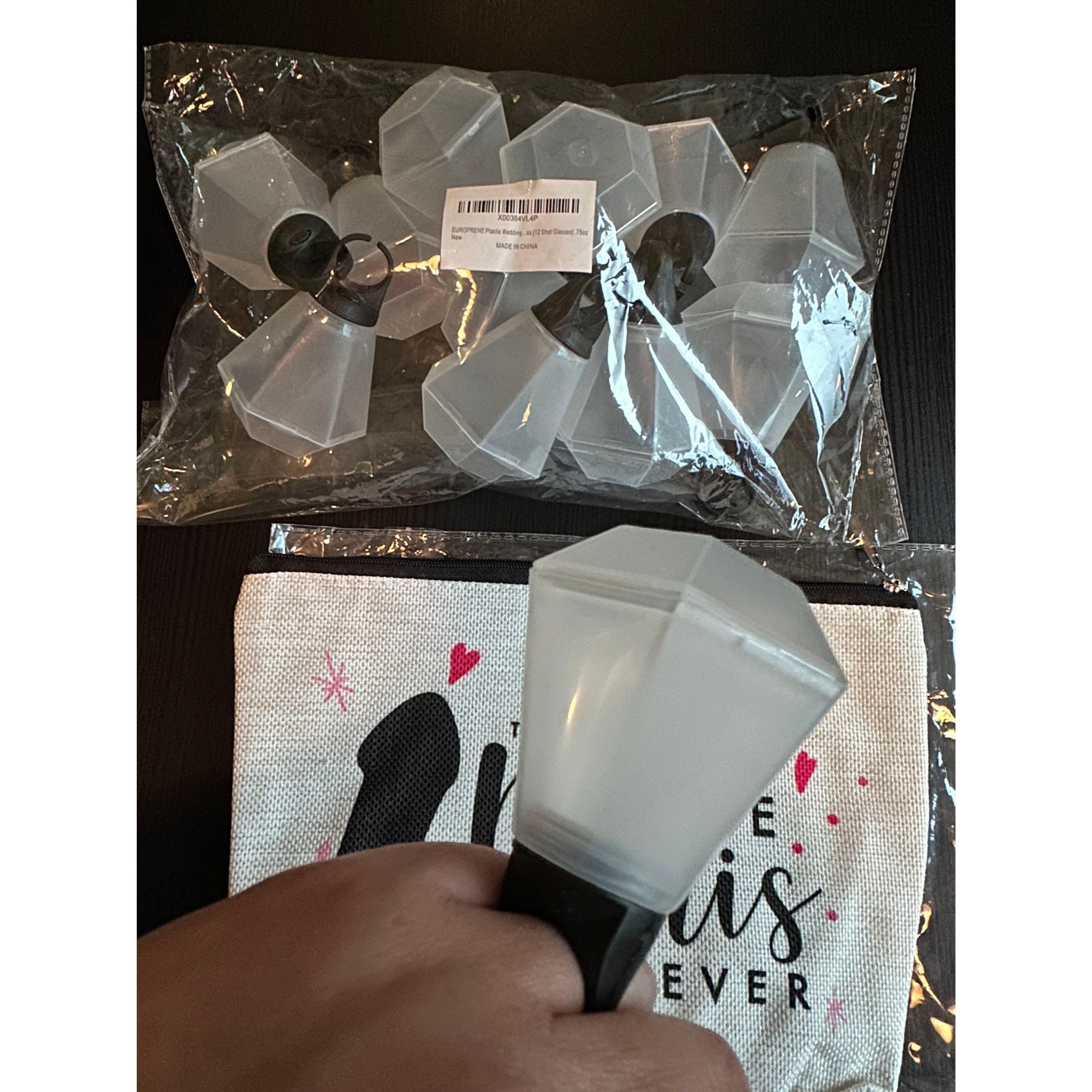 Bachelorette Party Favors | Wedding Ring Shot Glasses Set & Bride Makeup Bag. Ship Fast!