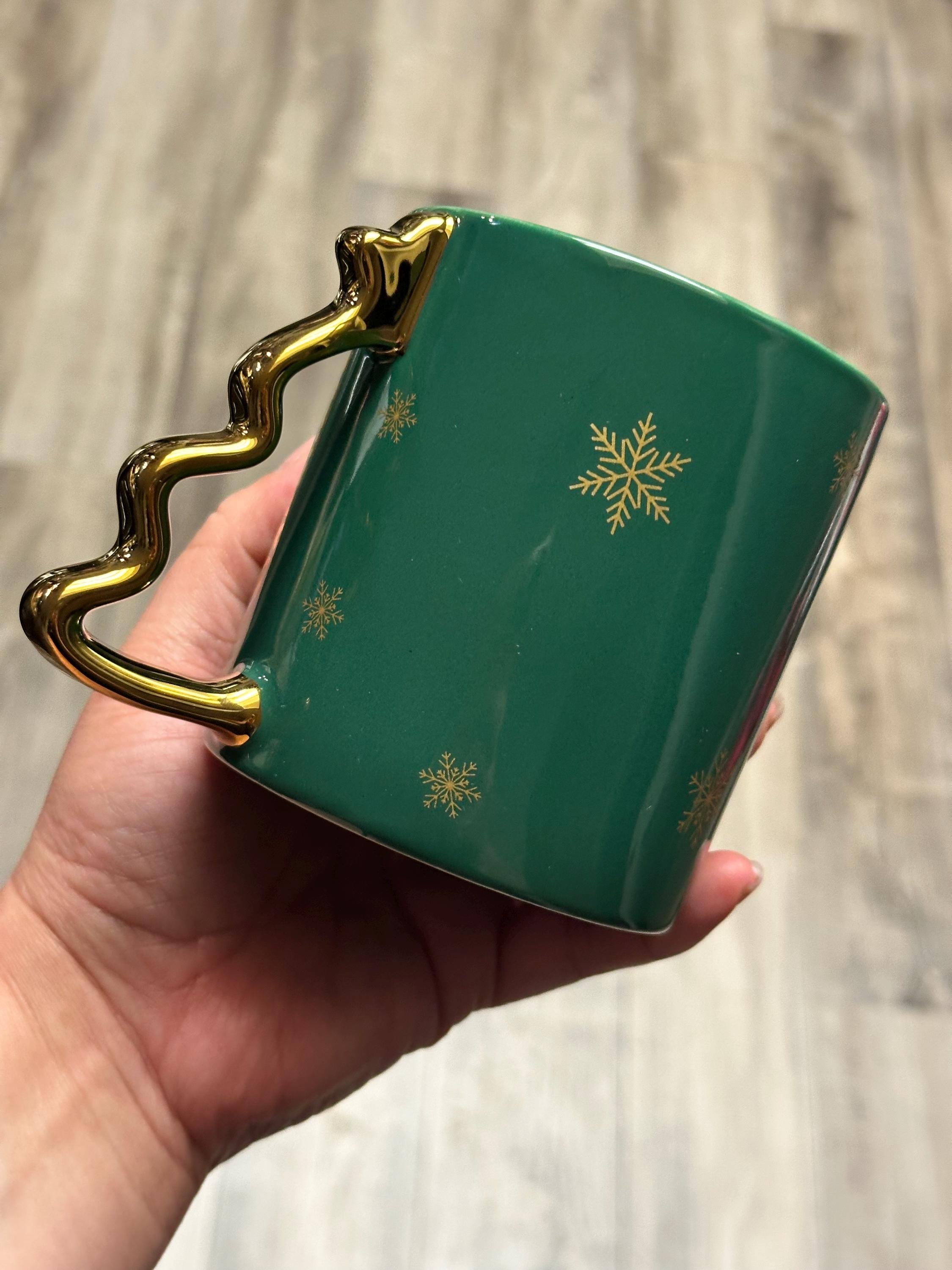 Starbucks Christmas Mug 12oz Tree Gold Handle Holiday Cup New 2025. Ship fast!