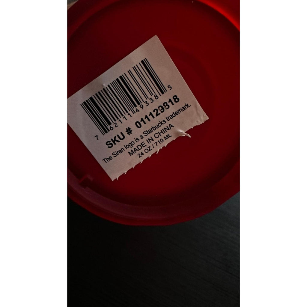 Starbucks Valentines Matte Red Hearts 24oz Cold Cup Tumbler. 2022!
