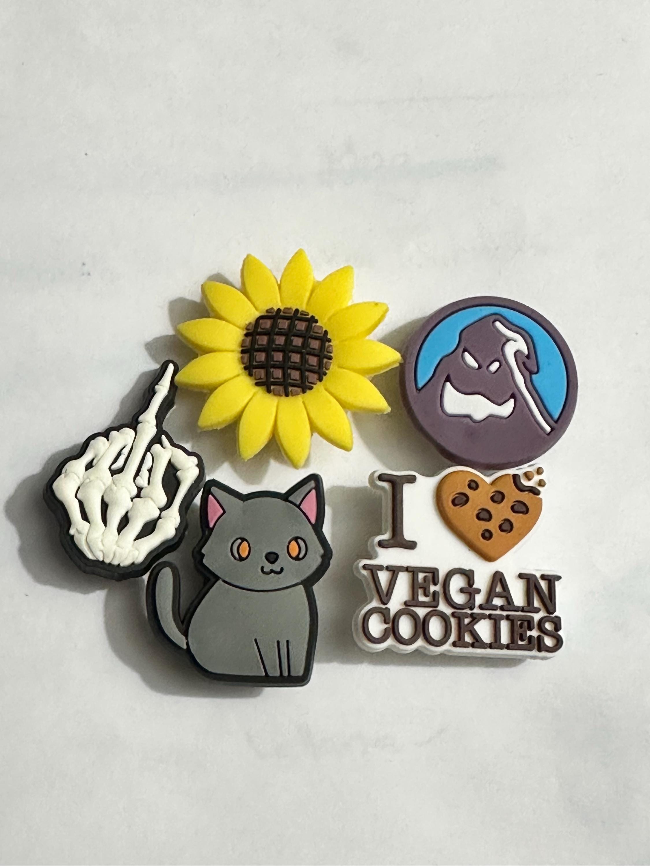 Shoe Charms for Clogs Cat Sunflower Skeleton Vegan – Croc Charms. Ship Fast!