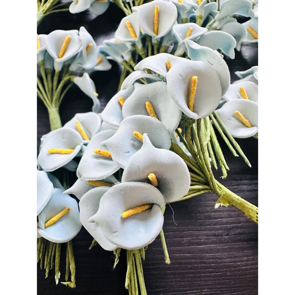 Light Sky Blue Mini Calla Lily Flowers 288pcs Craft Wedding Decor