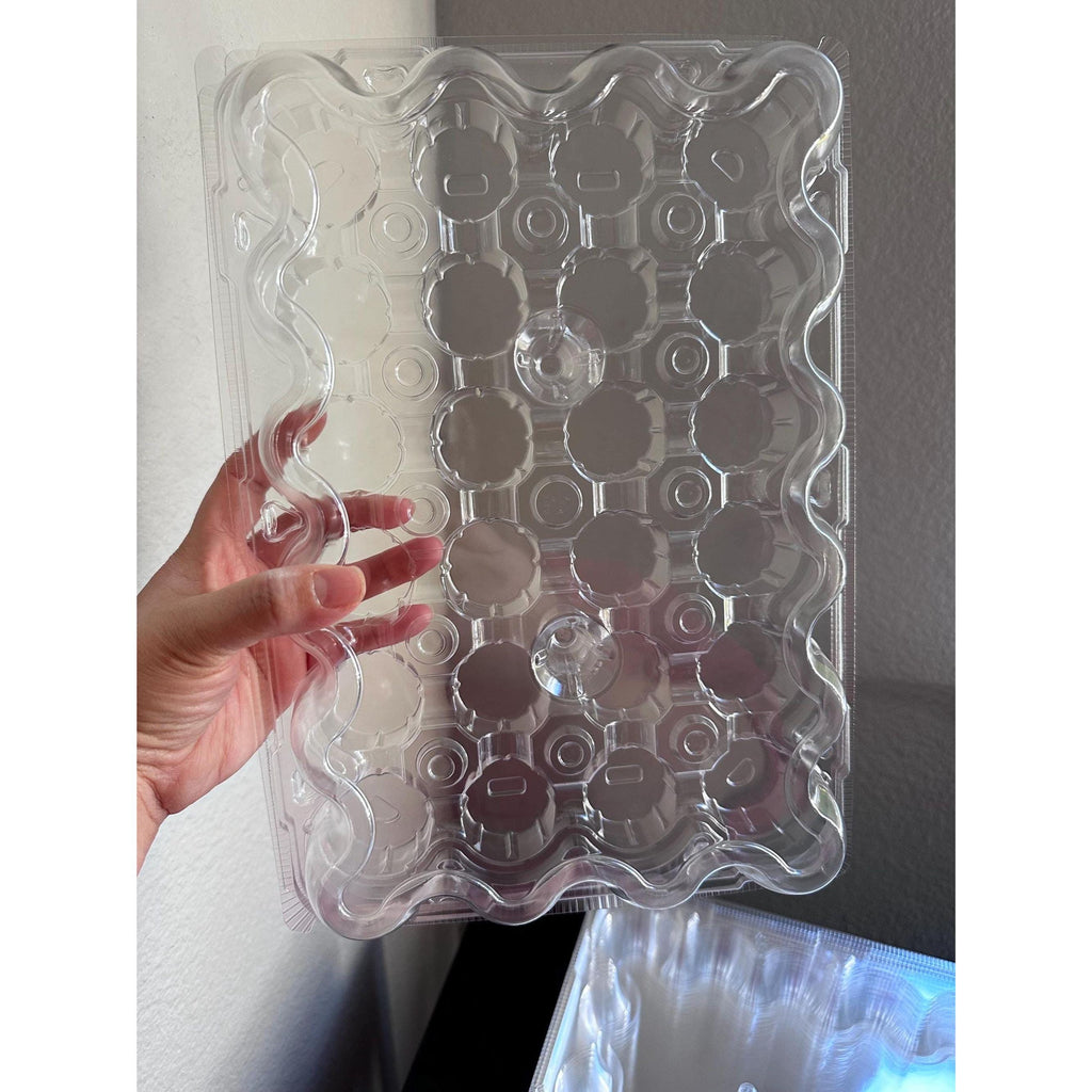 Mini Cupcake Containers, 24 Clear Plastic Stackable Boxes with Dome Lids