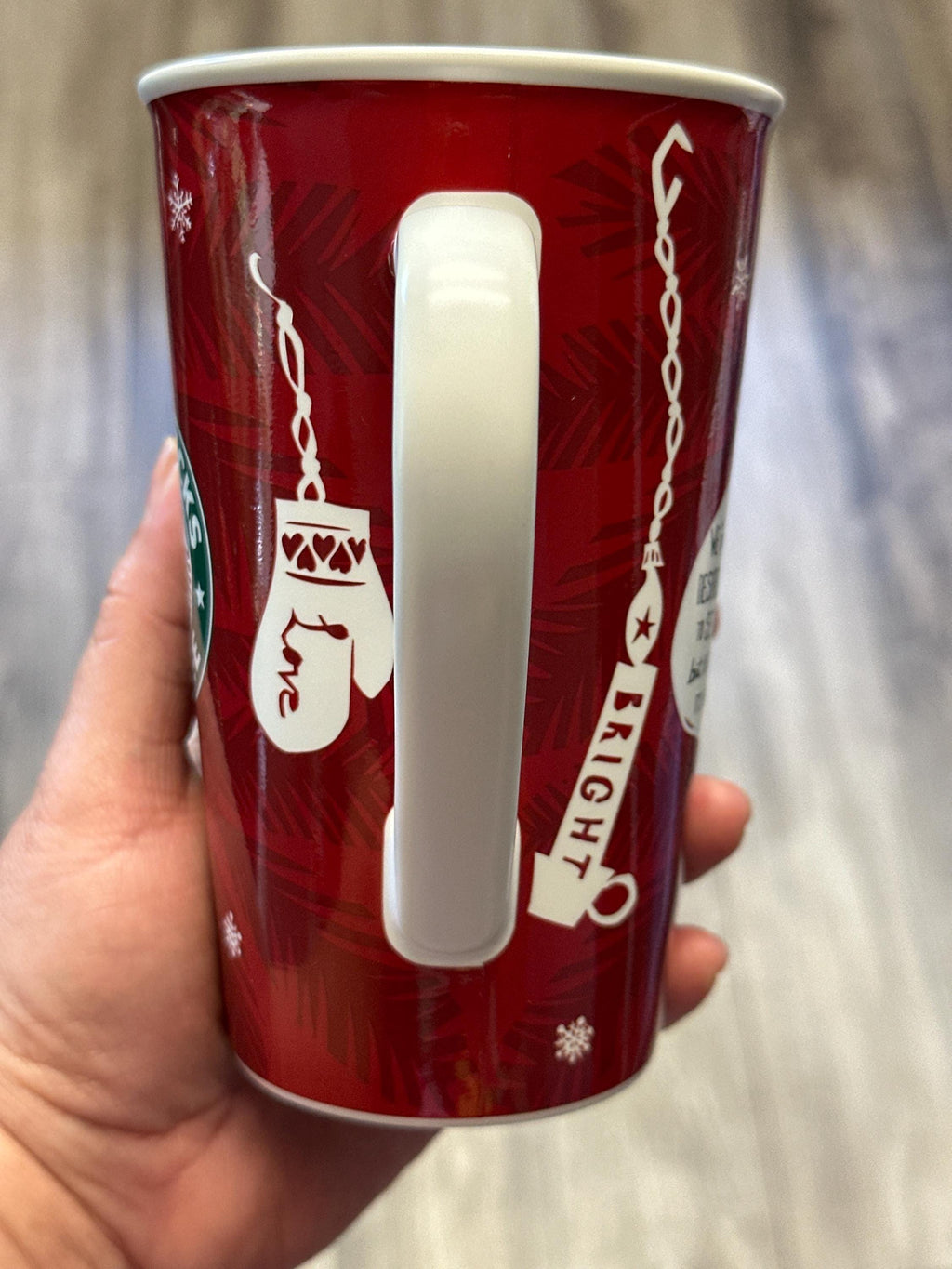 Starbucks Red Holiday Tall Cup 2009 16 oz Christmas Mug Bone China GUC