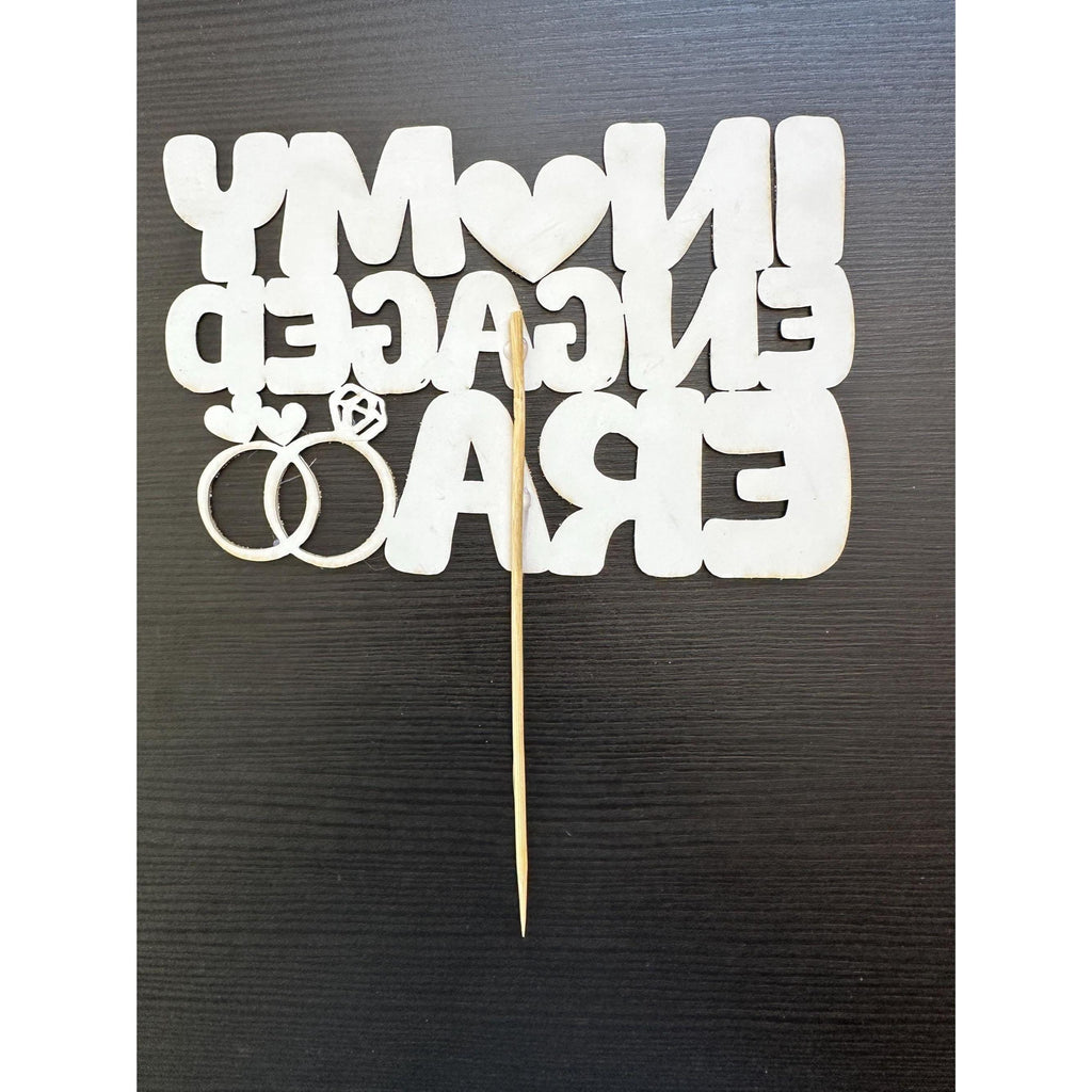 In My Engaged Era Cupcake Topper: Rose Gold Glitter Engagement Party Decor. Ship Fast!