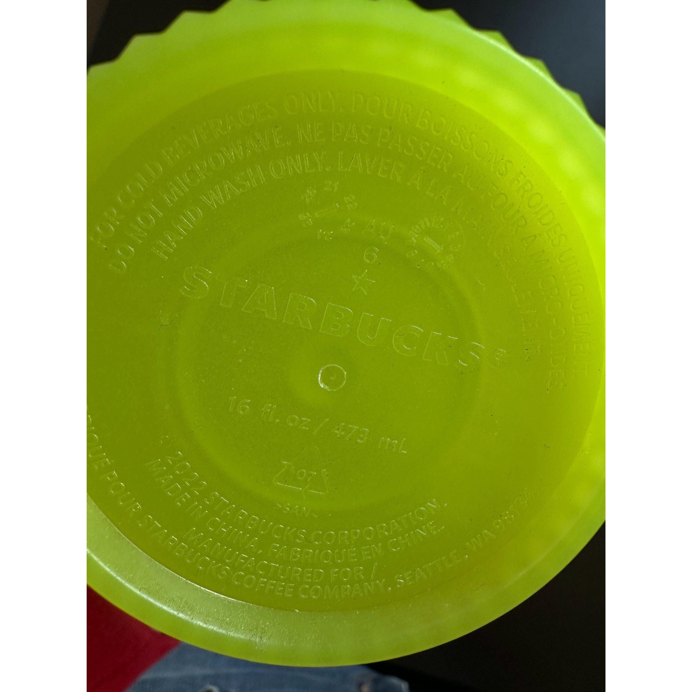 Starbucks Lime Green Studded Tumbler 16oz Cold Cup w Straw. Ship Fast