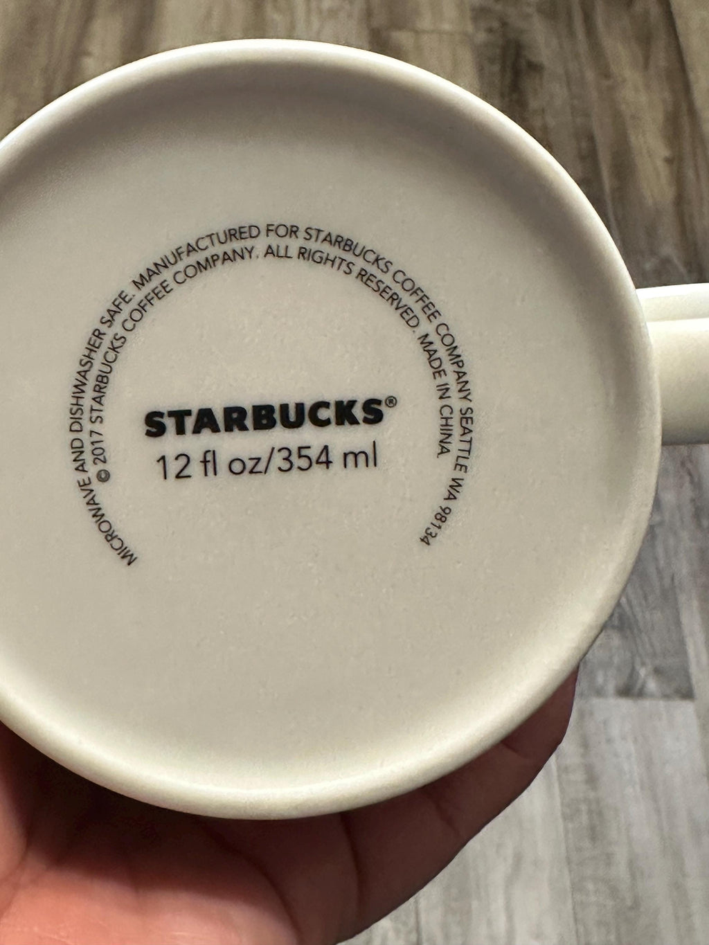 Starbucks white Mug 12 Oz, 2017. Ship Fast!
