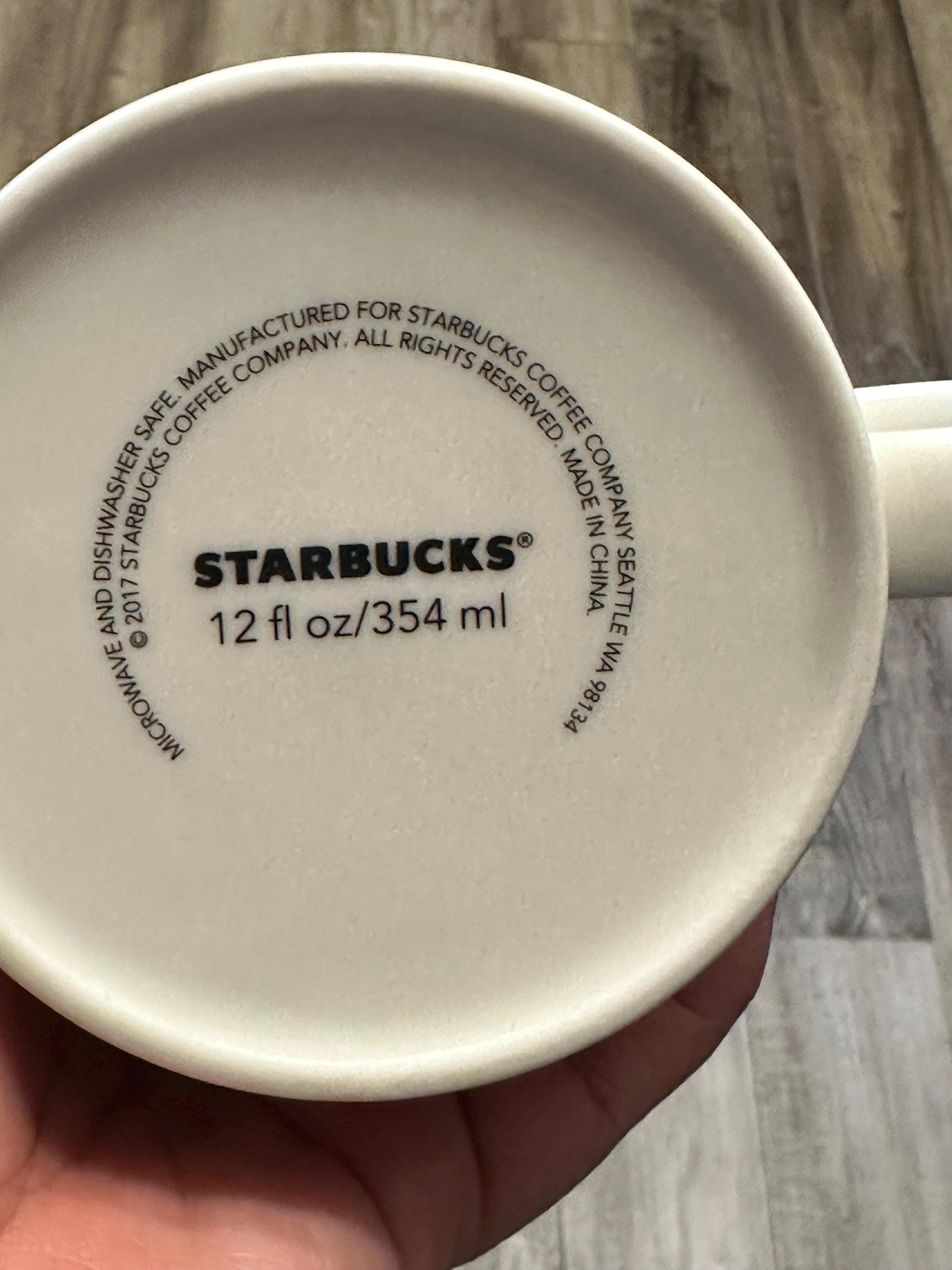 Starbucks white Mug 12 Oz, 2017. Ship Fast!
