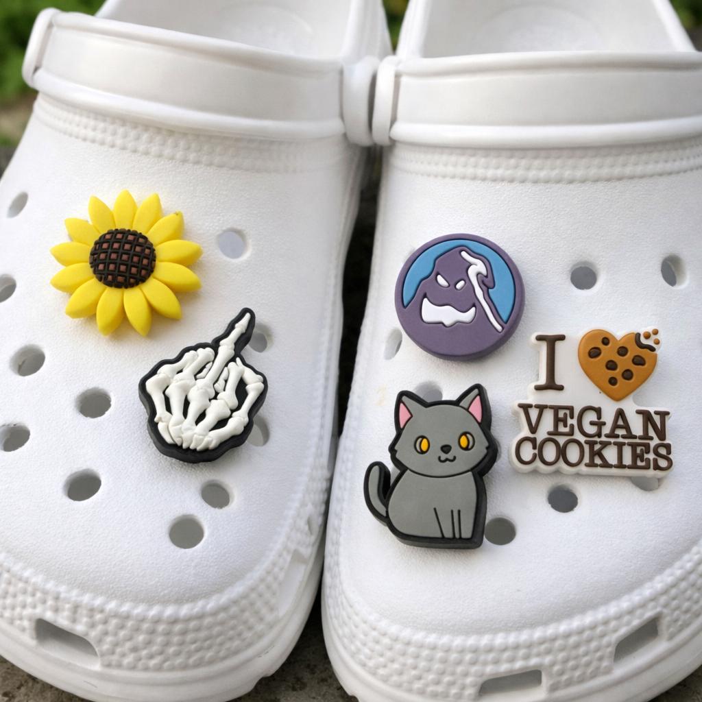 Shoe Charms for Clogs Cat Sunflower Skeleton Vegan – Croc Charms. Ship Fast! | Little Joy Market
