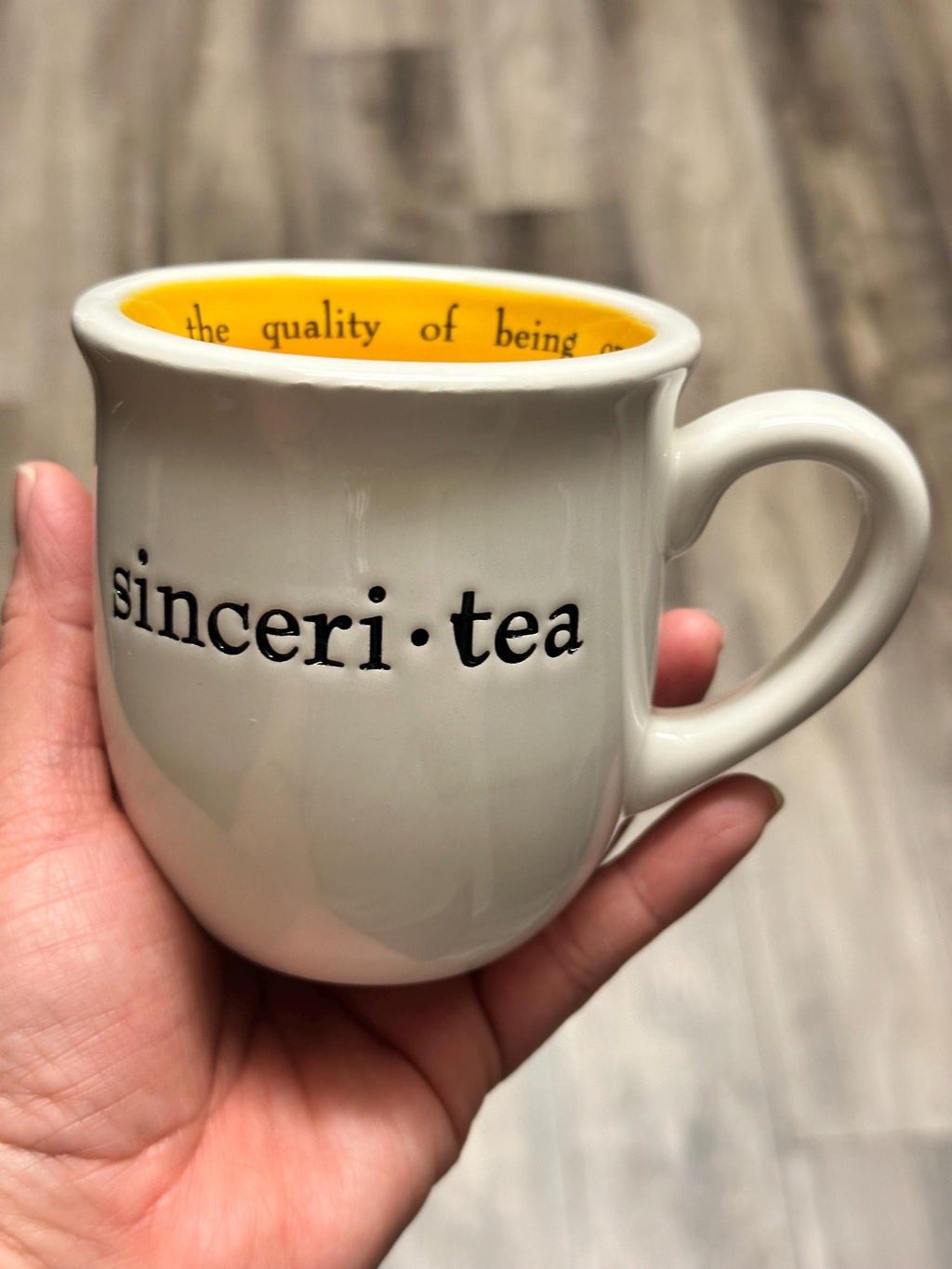 Sincerity Tea Mug White Yellow 12 oz – New. Teacup. Ship Fast! | Little Joy Market