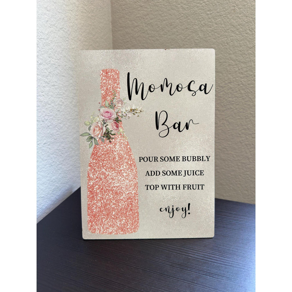 Wooden Mimosa Bar Sign 11x8 Bridal Shower Wedding Party Decor. Ship Fast!