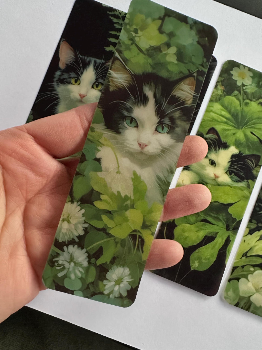 Kitten Peek-a-Boo Bookmarks Set of 5, Cat Lover Reading Accessories