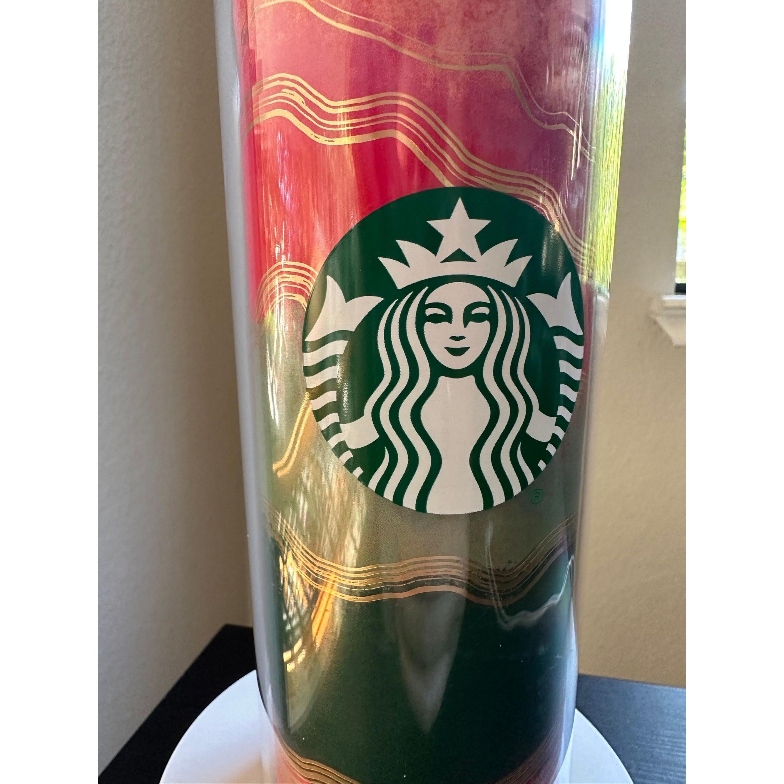 Starbucks Holiday Tumbler 16oz Red and Green Swirl. Ship Fast!