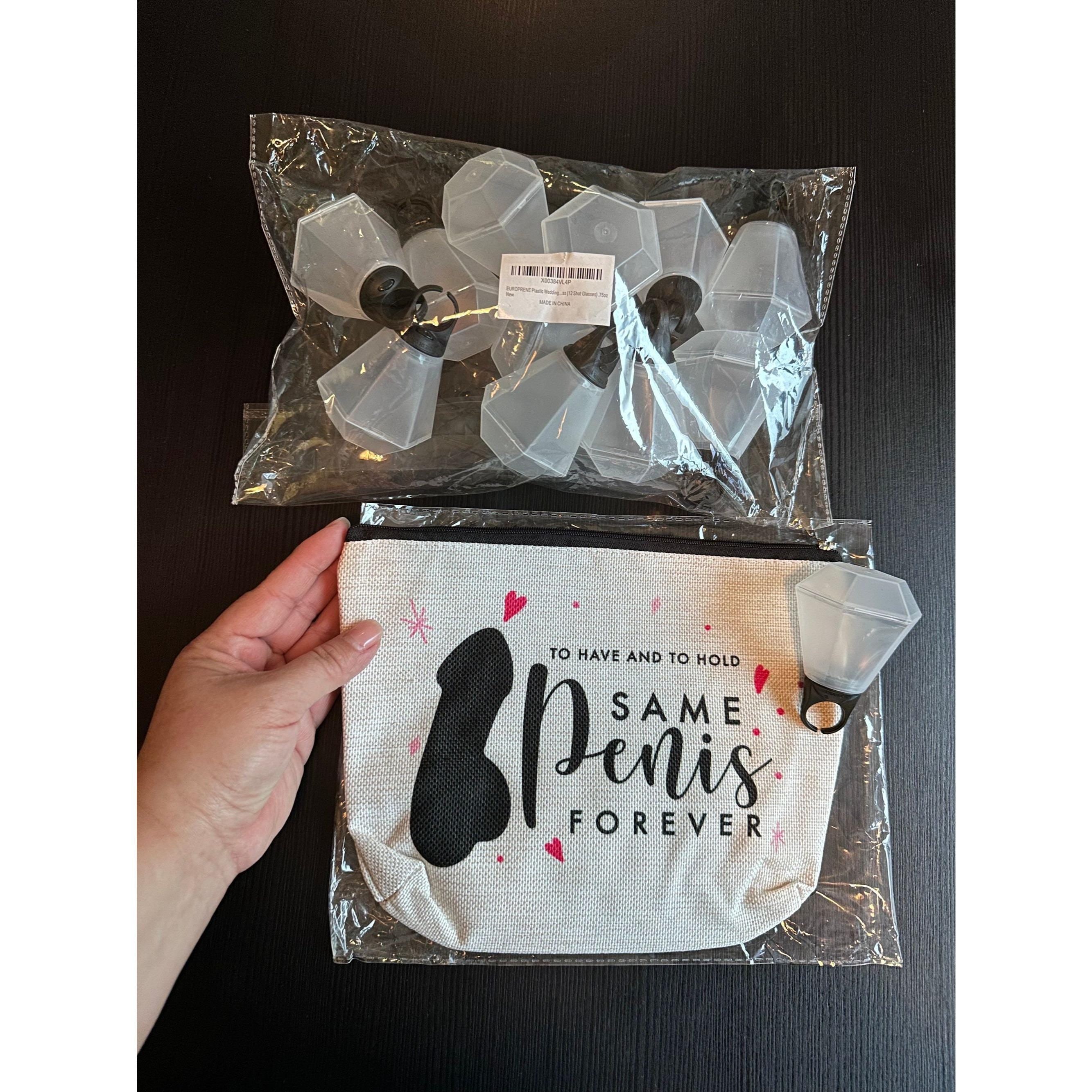 Bachelorette Party Favors | Wedding Ring Shot Glasses Set & Bride Makeup Bag. Ship Fast!
