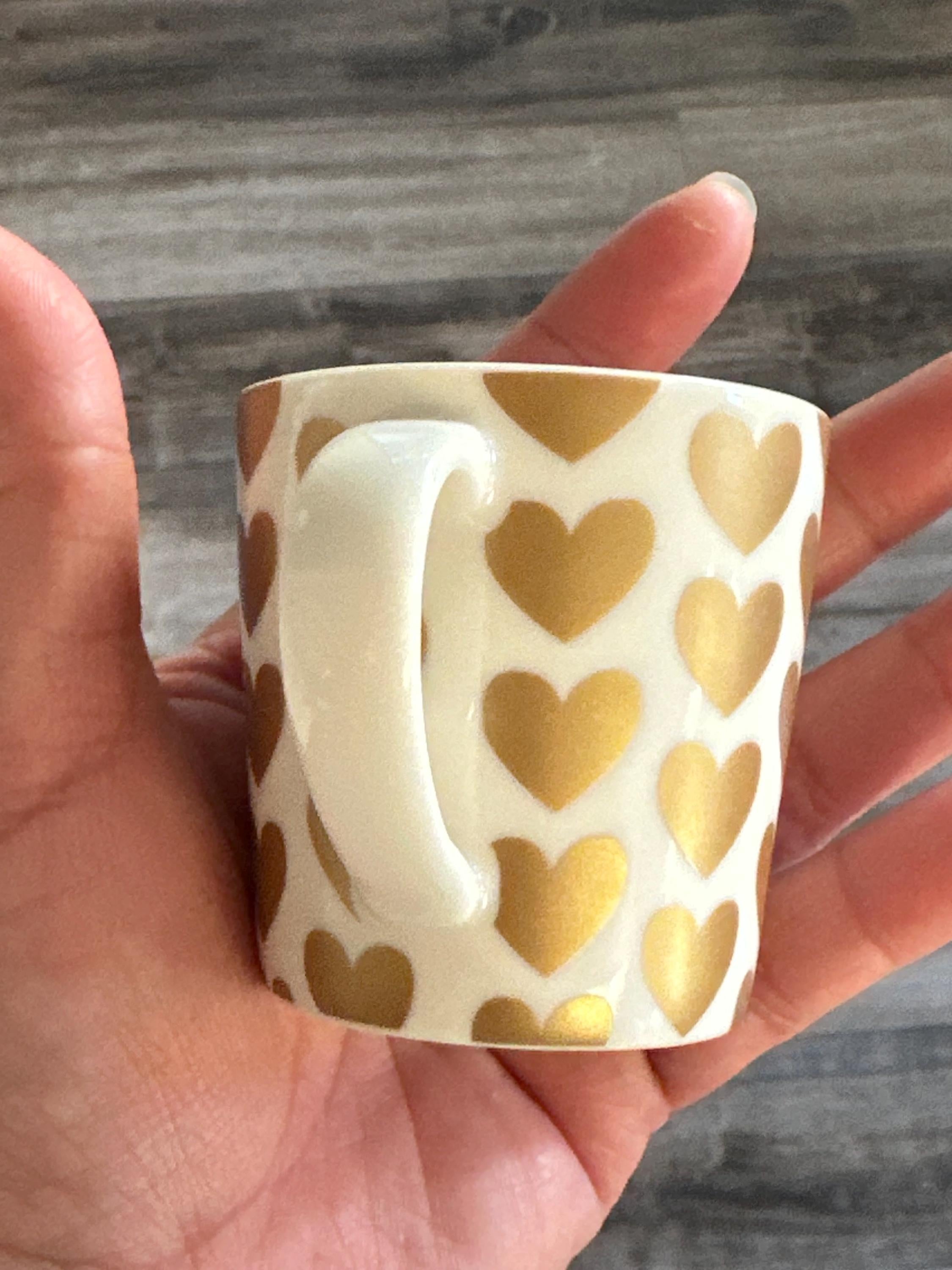 Starbucks 2015 Limited Edition Mini Espresso Cup 3oz – Golden Hearts. Ship Fast!