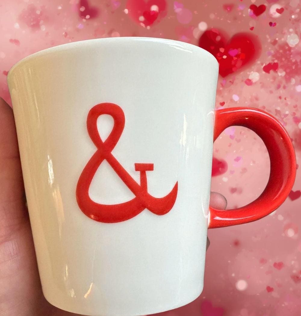 Starbucks You & and Me Ceramic Mug 12 oz White Red Love 2013 | Ship fast. | Little Joy Market