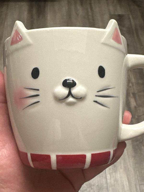 Meowy Christmas Cat Mug 16oz Stoneware With Ears Wondershop 2024 New. Ship fast!