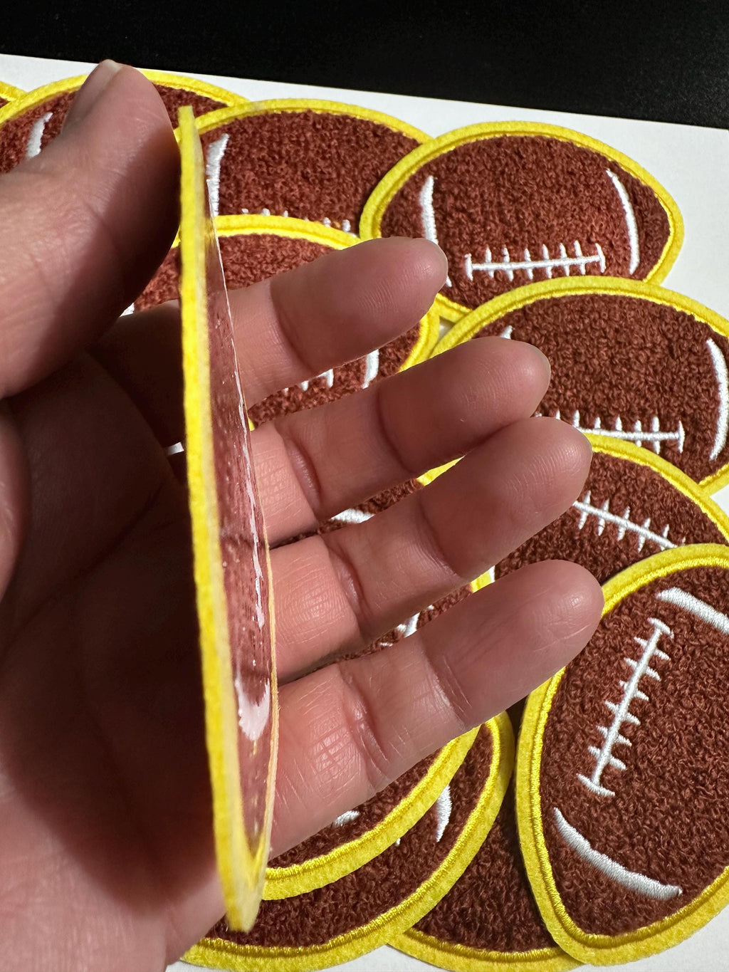 Embroidered Football Patches, Iron-on Appliques, Set of 20