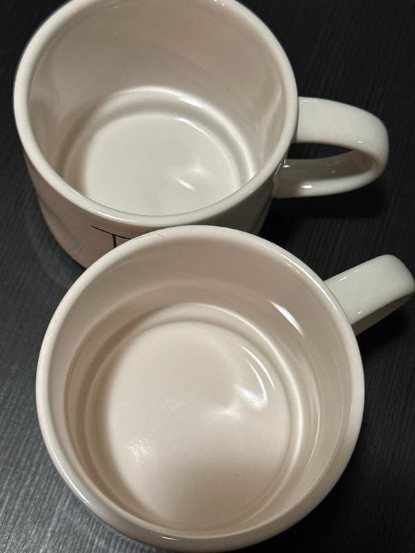 Friends TV Show Mug Set of 2 yellow frame font Coffee Tea Cups EUC