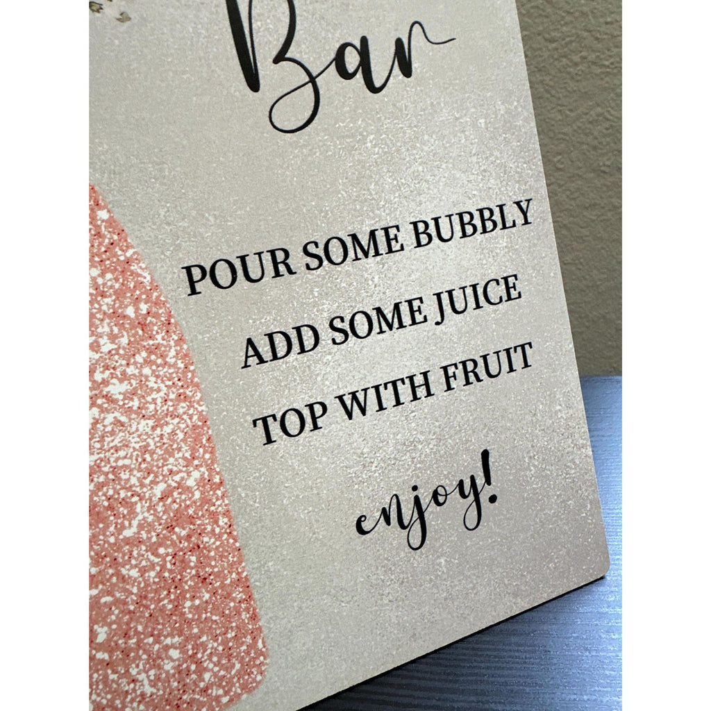 Wooden Mimosa Bar Sign 11x8 Bridal Shower Wedding Party Decor. Ship Fast!