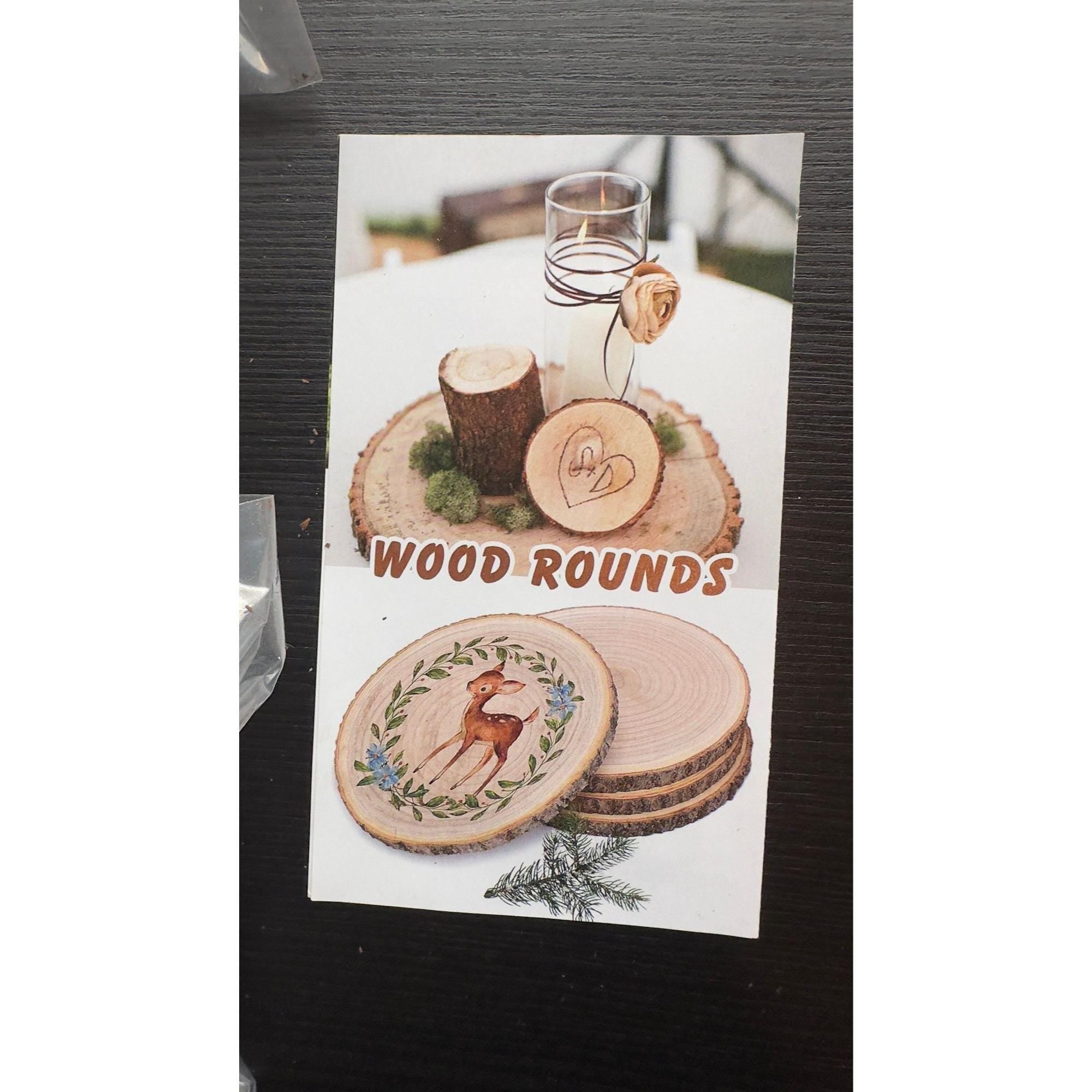 Unfinished Wood Slices (20 pcs) | Rustic Craft Kit for Wedding & DIY Decor. Ship fast!