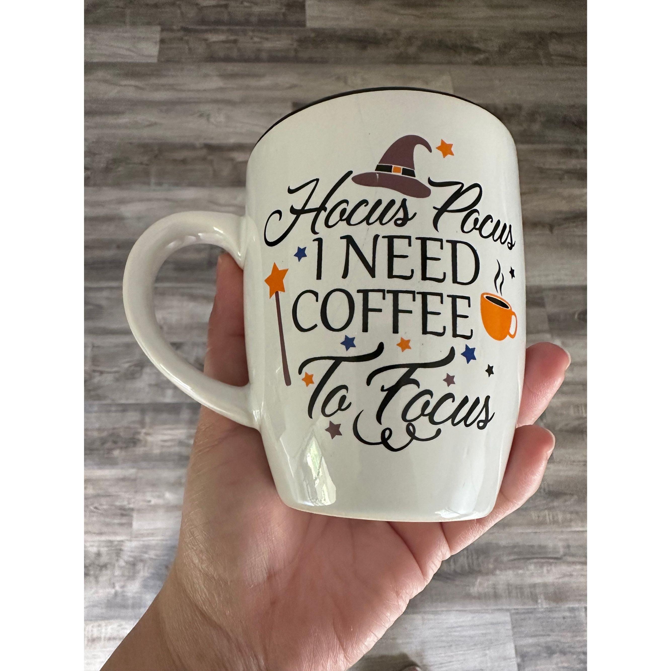 Hocus Pocus Halloween Mug: I Need Coffee To Focus - 12 Oz. Ship fast! | Little Joy Market
