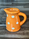 Terramoto Ceramic Orange Pitcher with White Pumpkins – Autumn Fall Decor. Ship Fast! | Little Joy Market