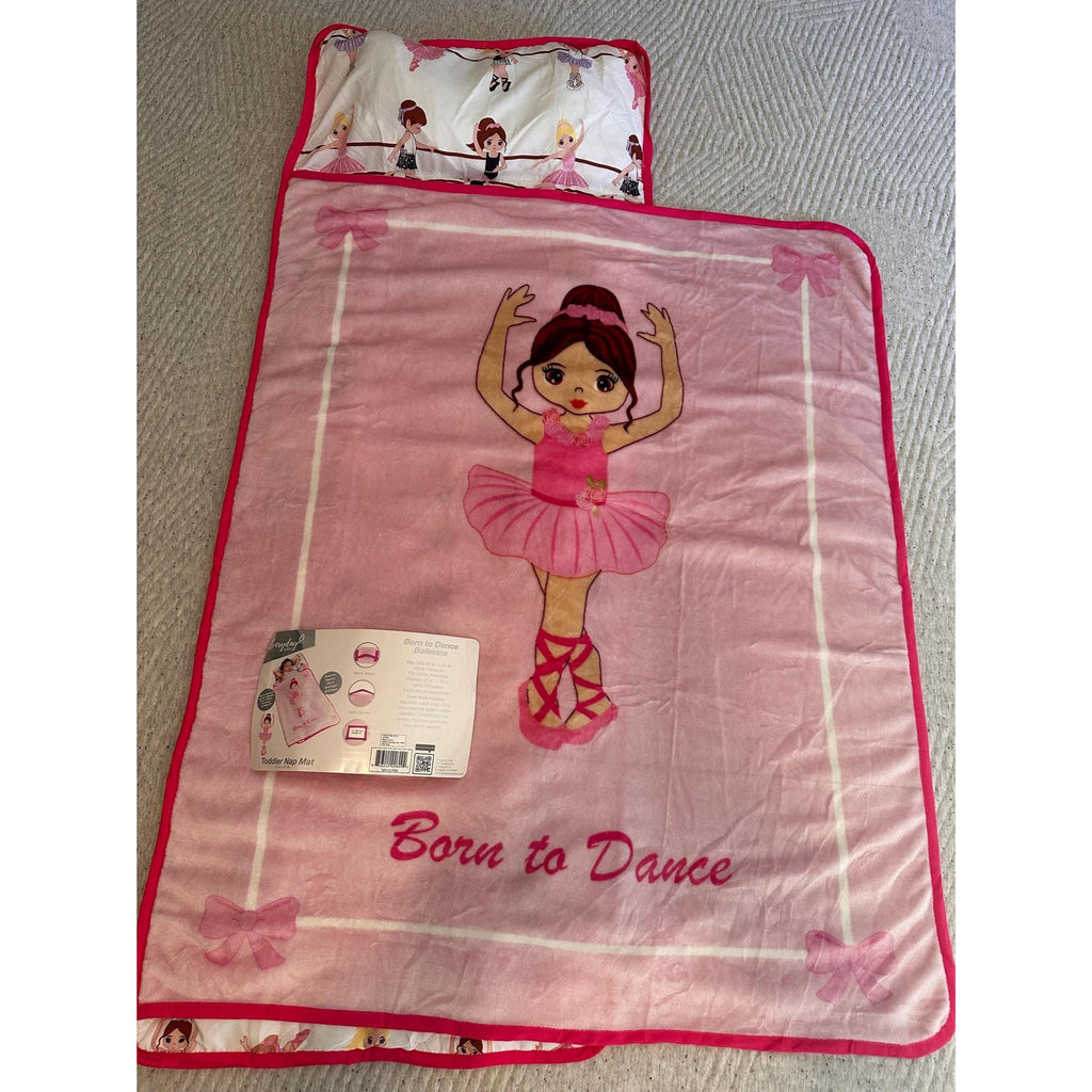 Ballerina Toddler Nap Mat – Roll-Up Sleeping Bag with Pillow. Ship Fast! | Little Joy Market