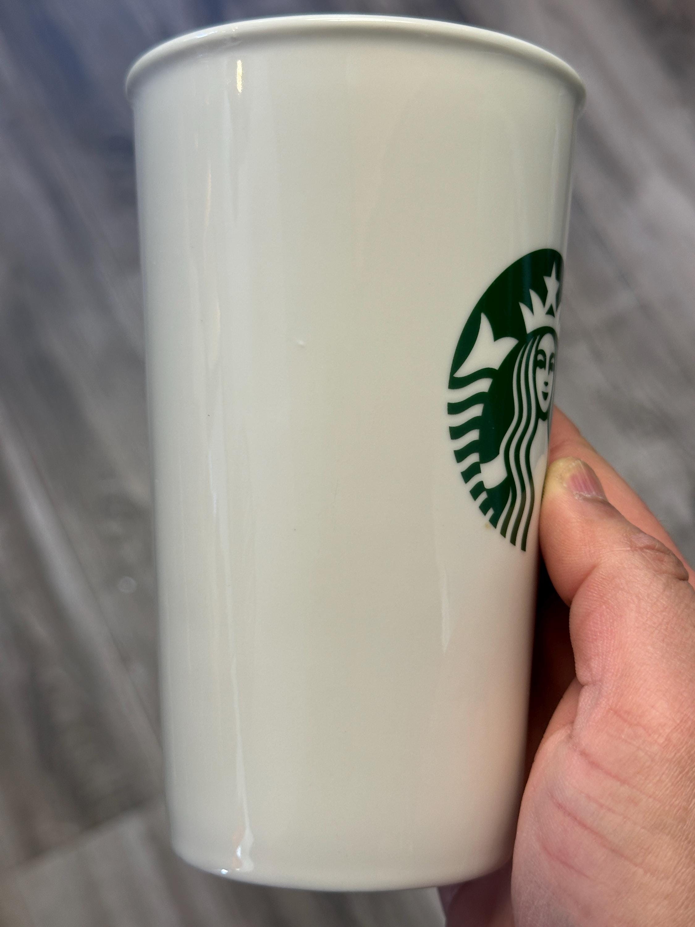 Starbucks White Mug with Green Siren 16oz – 2017 Preloved, Retired. Ship Fast!