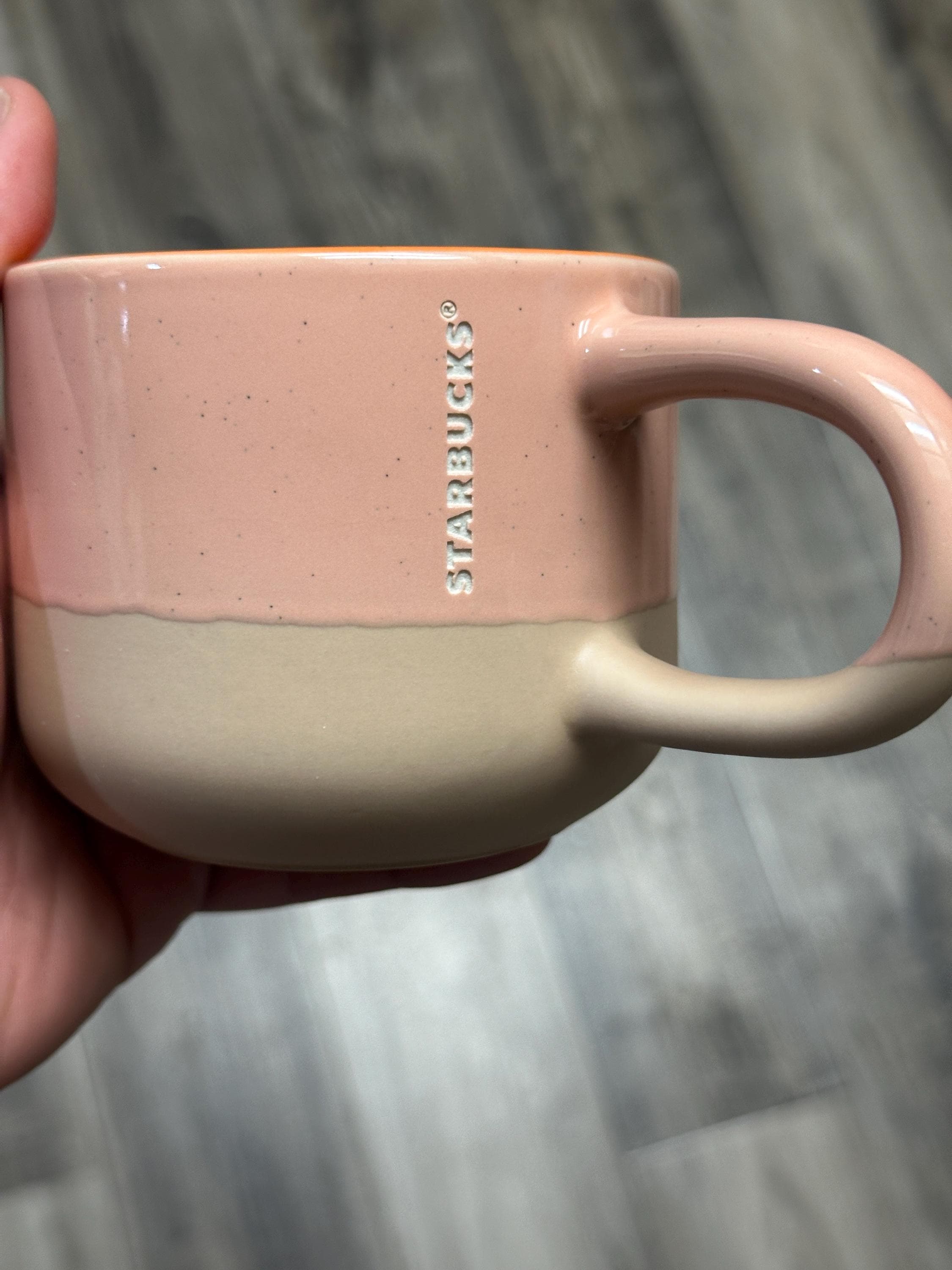 Starbucks Pink/orange Two-Tone Speckled Terracotta Mug 12oz 2018. Ship Fast! | Little Joy Market